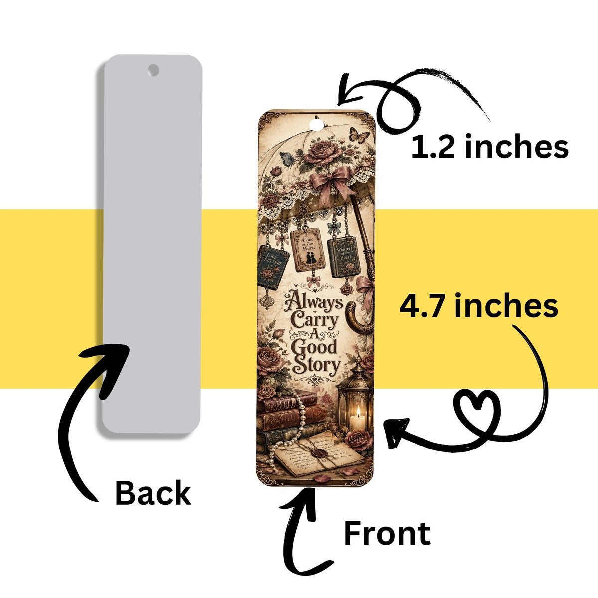 Always Carry a Good Story Metal Bookmark, Book Lover Bookmark, Romance Reader Gift, BookTok Bookmark, Literary Reading Accessory