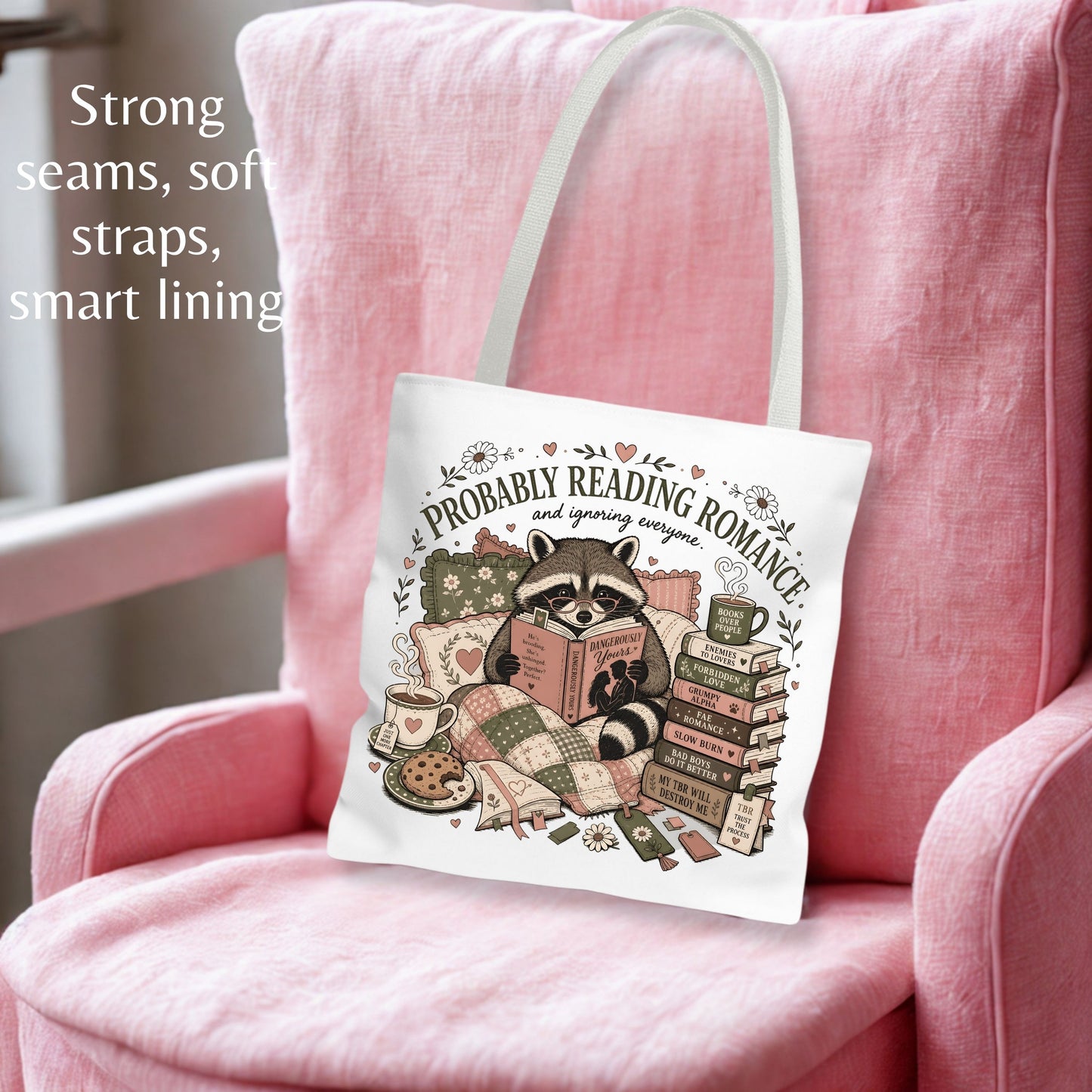 Probably Reading Romance Tote Bag