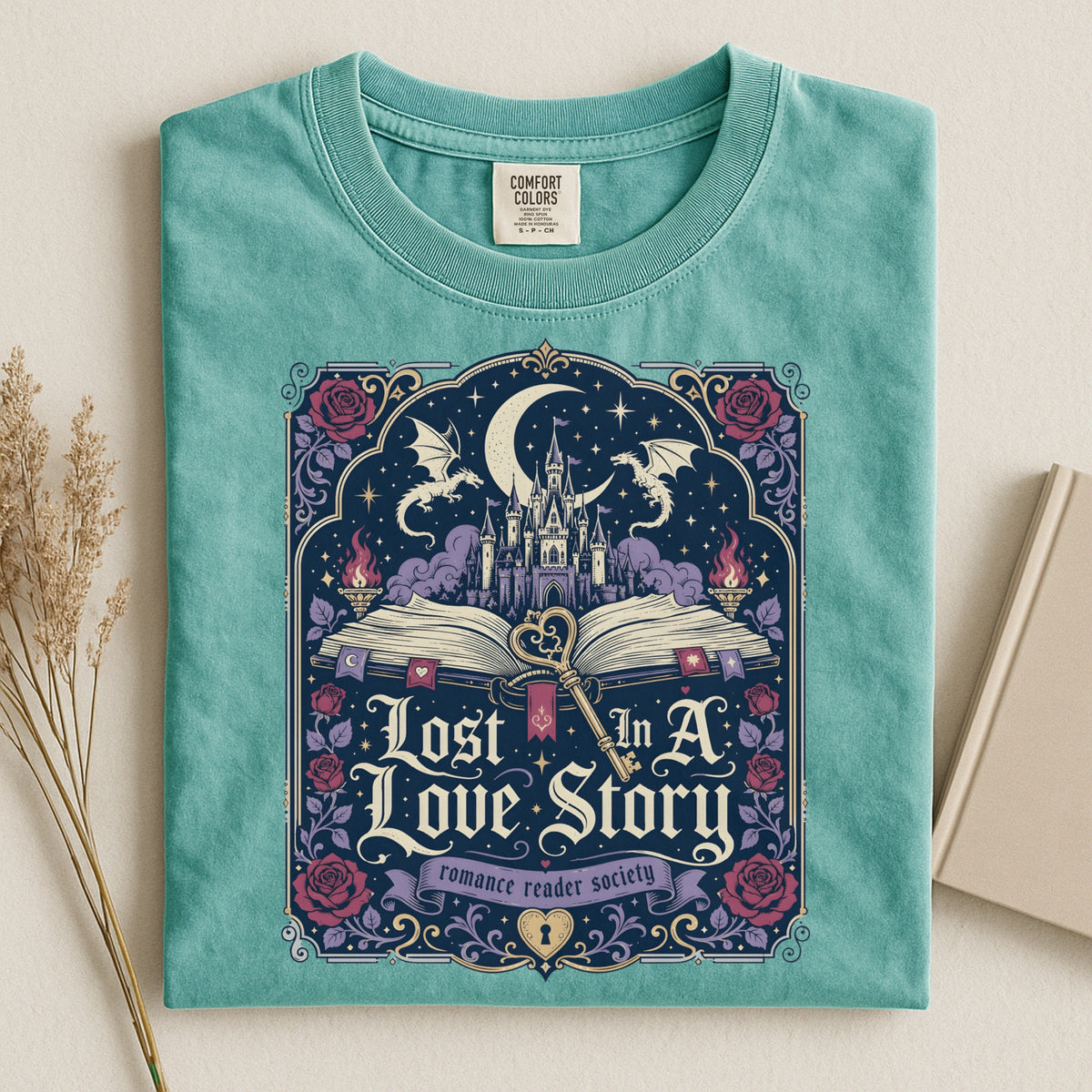 Lost in a Love Story Shirt | Romantasy Comfort Colors Tee | Fantasy Romance BookTok Reader T-Shirt