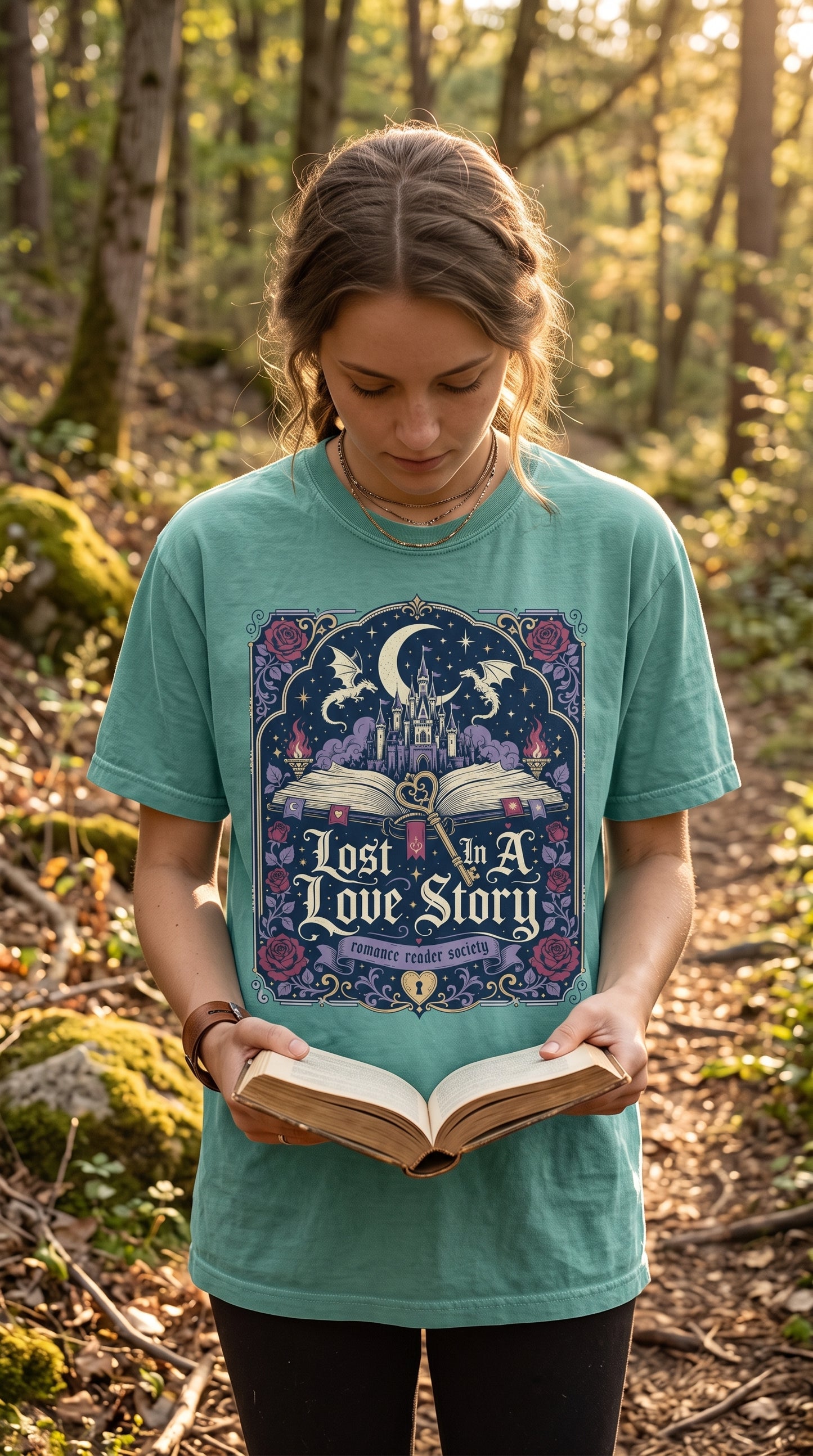 Lost in a Love Story Shirt | Romantasy Comfort Colors Tee | Fantasy Romance BookTok Reader T-Shirt