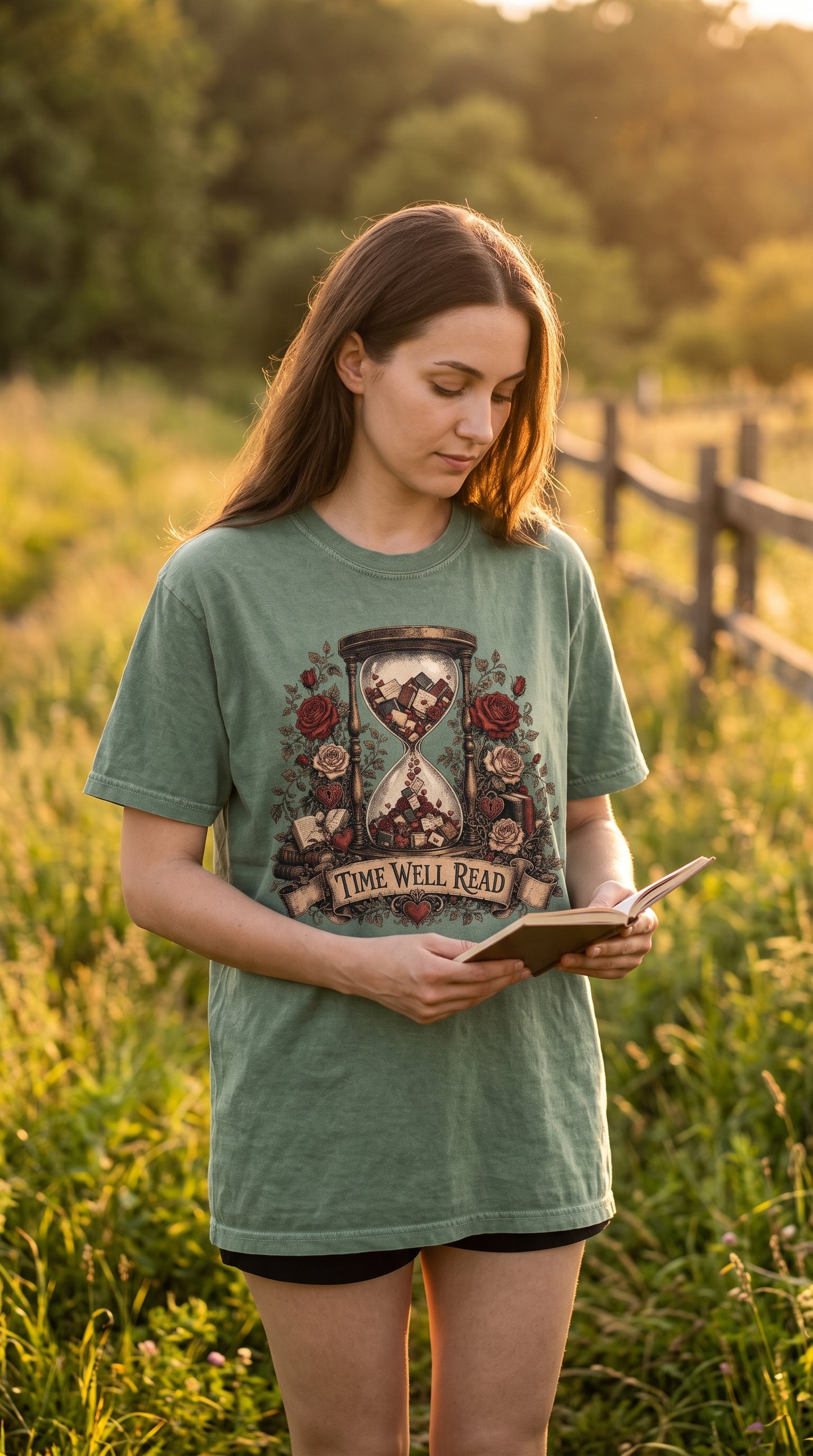 Time Well Read Shirt, Vintage Romance Reader Tee, Cottagecore Book Lover Shirt, Cozy Literary Apparel, BookTok Reader Gift