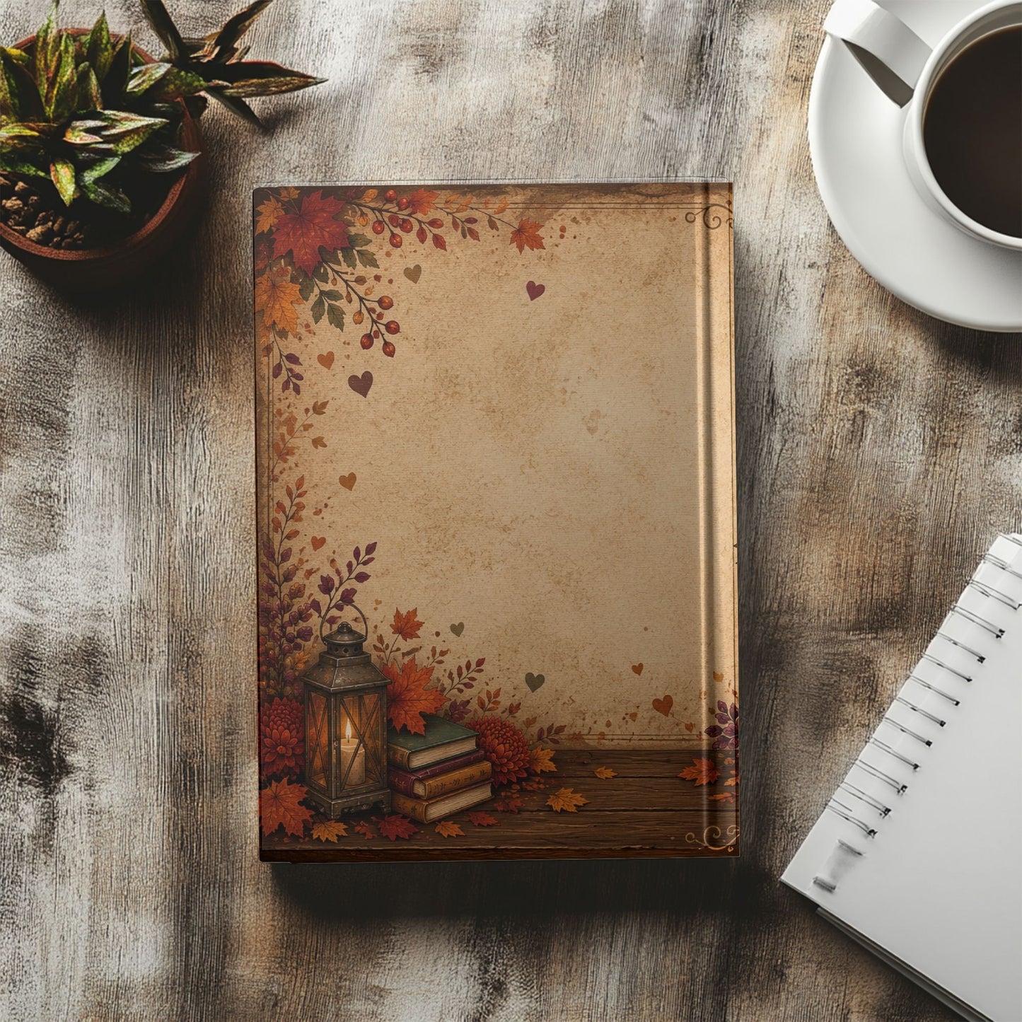 Harvesting Happy Endings Journal | Fall Romance Reader Notebook | Cozy Autumn Book Lover Journal | Hardcover Reading & Writing Journal