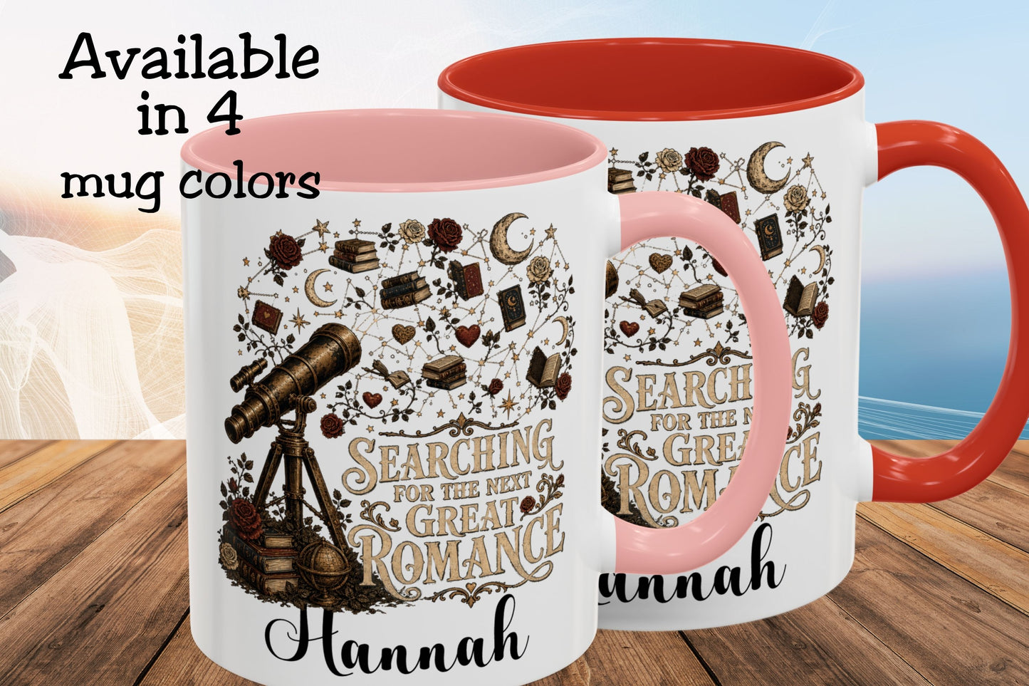 Searching for the Next Great Romance Personalized Mug, Custom Book Lover Coffee Mug, Romance Reader Gift, BookTok Cup