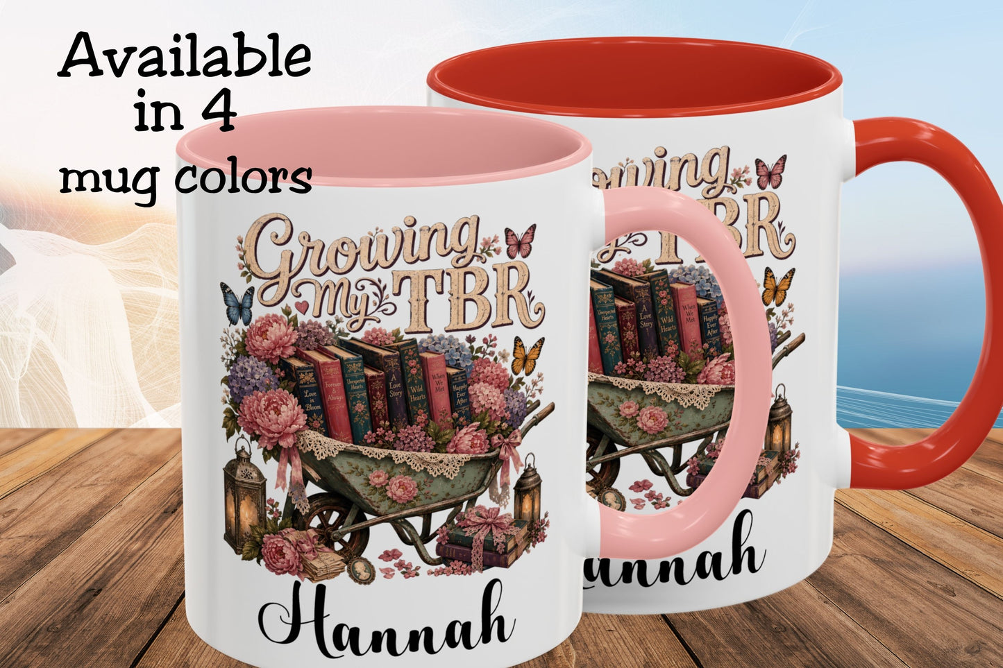Growing My TBR Personalized Mug, Custom Book Lover Coffee Mug, Romance Reader Gift, BookTok Mug, Literary Coffee Cup