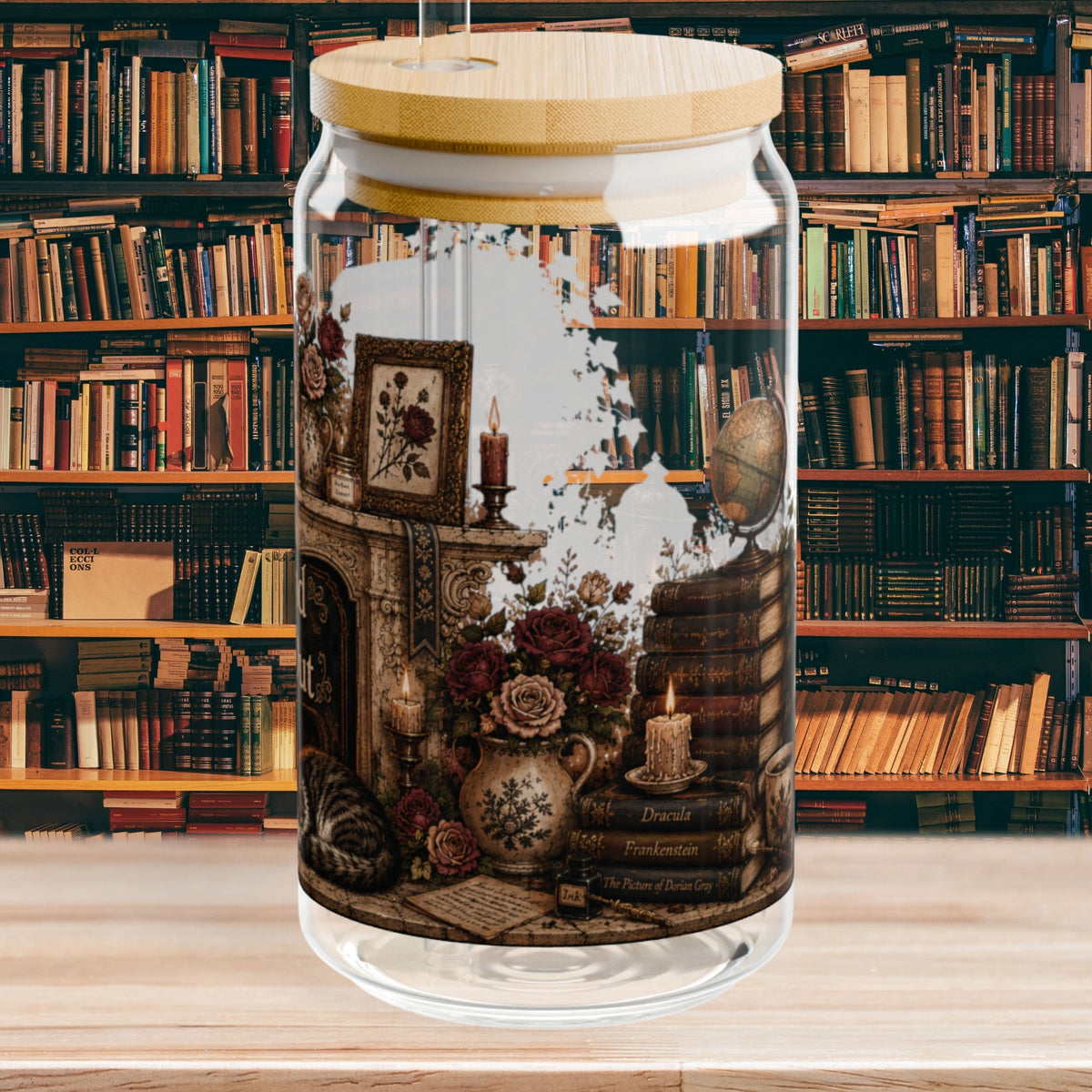 My Kind of Night Out Glass Cup, Book Lover Glass Tumbler, Cozy Reading Cup, Literary Gift for Readers, Bookish Iced Coffee Cup