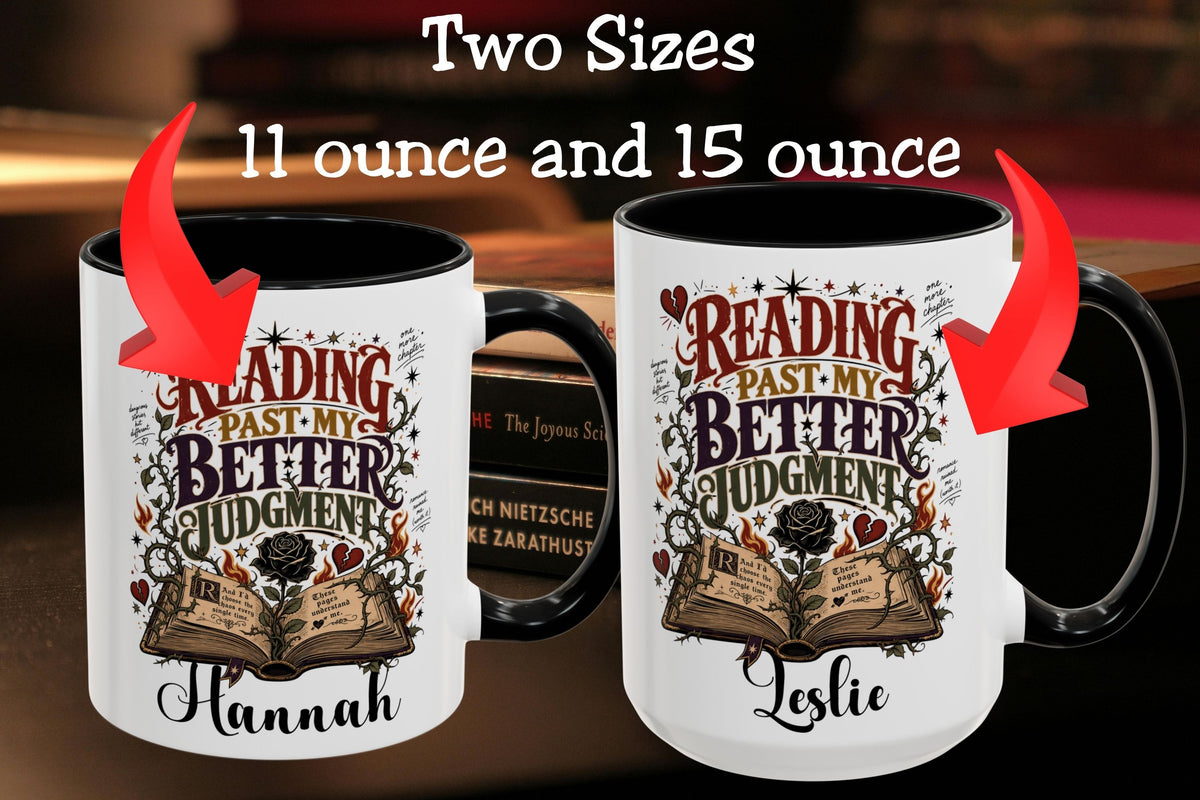 Personalized Reading Past My Better Judgment Mug, Funny Book Lover Mug, Custom Romance Reader Gift