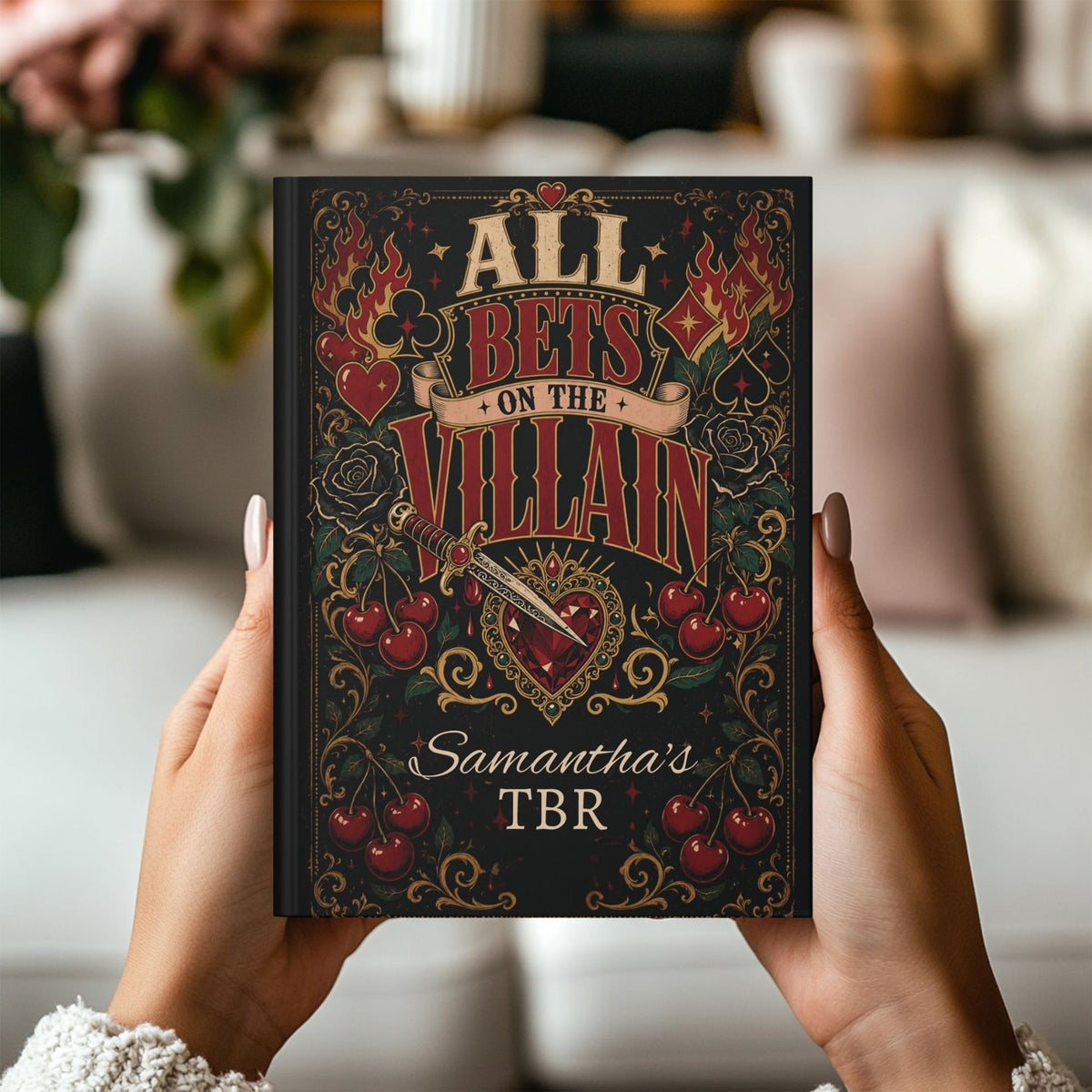 Personalized All Bets on the Villain TBR Journal, Dark Romance Reading Journal, Custom Book Lover Notebook