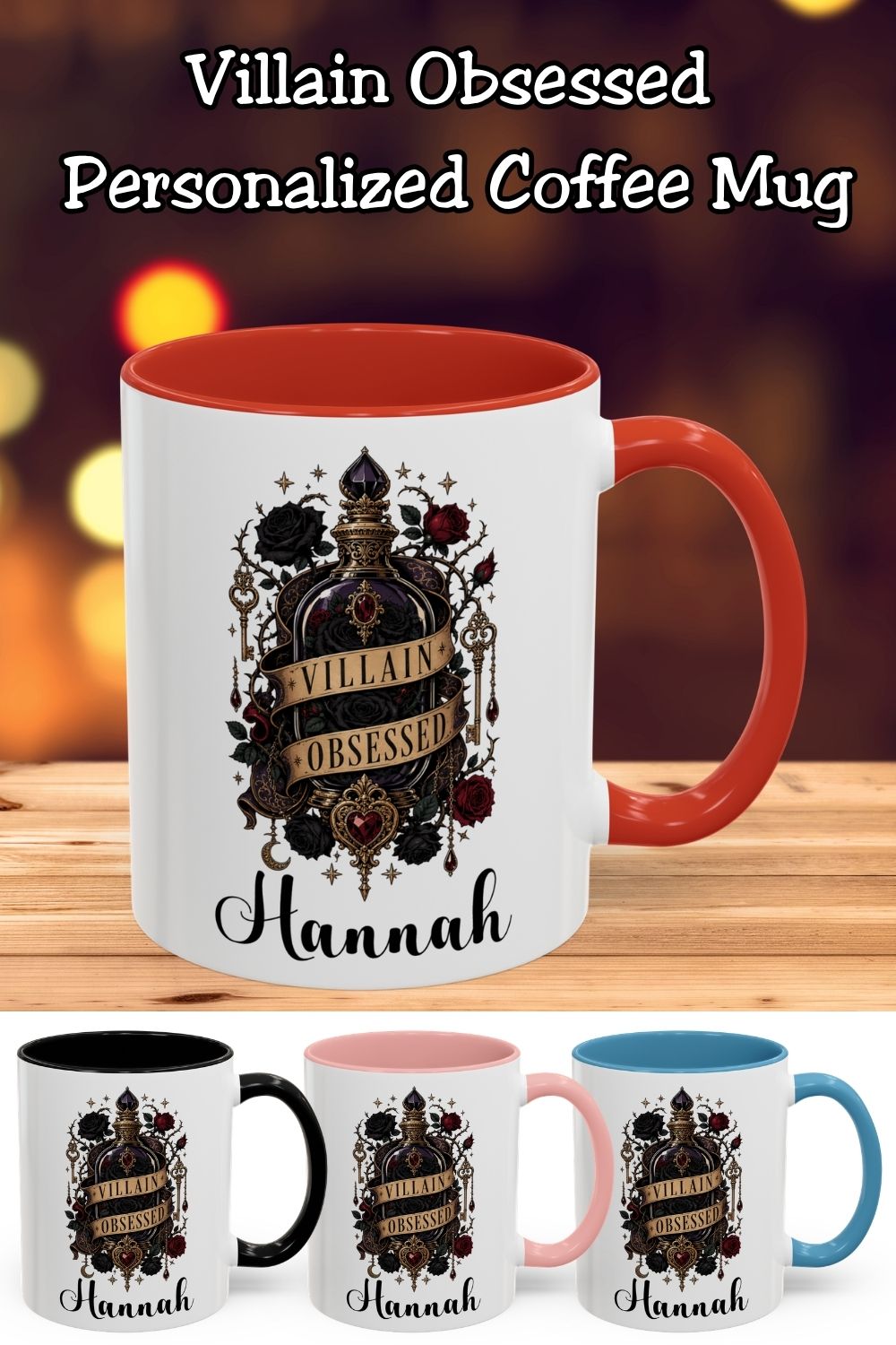 Personalized Villain Obsessed Mug, Dark Romance Reader Mug, Custom Book Lover Gift, Romantasy BookTok Mug