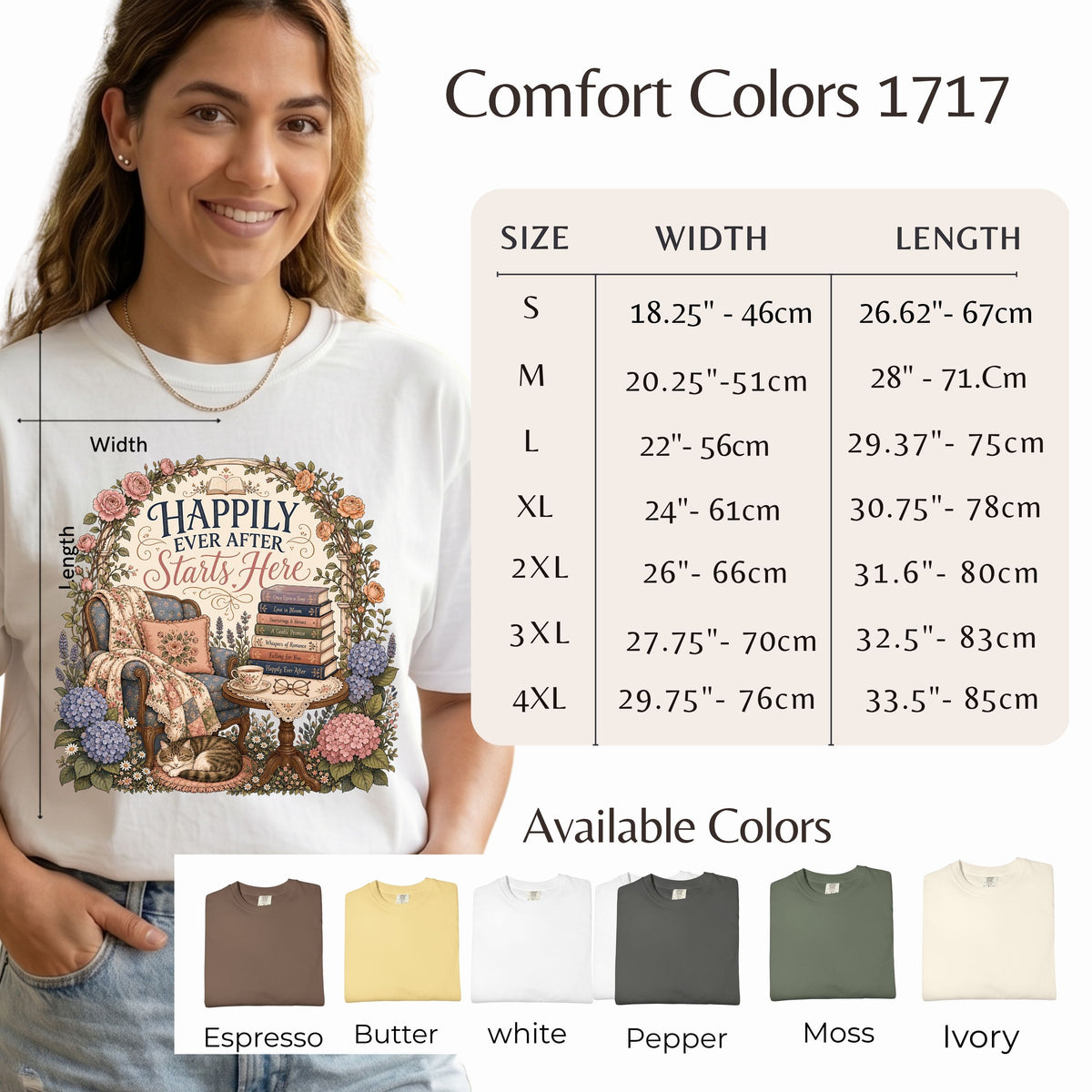 Happily Ever After Starts Here Shirt, Romance Reader Tee, Book Lover Shirt, Cozy Reading Shirt, BookTok Gift