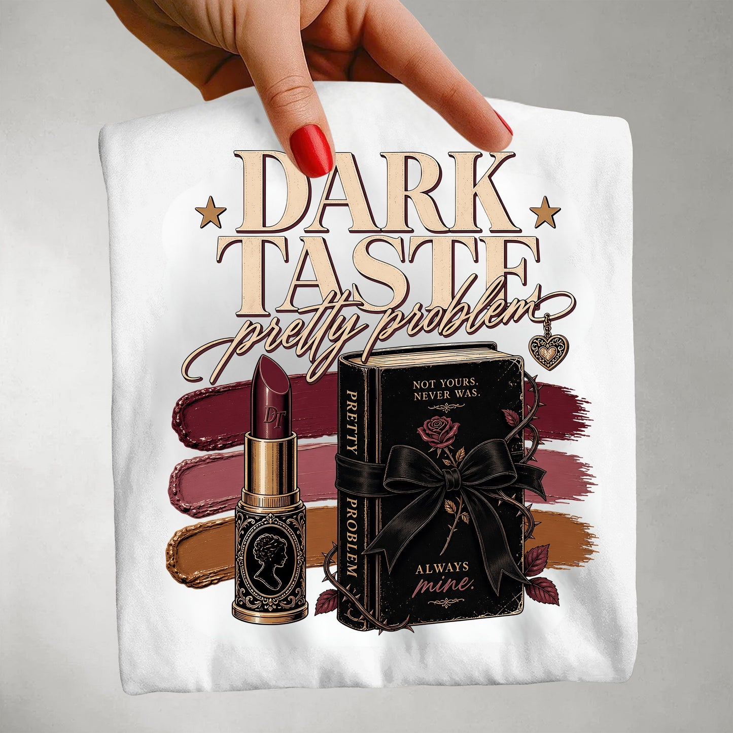 Dark Taste Pretty Problem Shirt, Dark Romance Reader Tee, Book Lover Shirt, BookTok Gift, Gothic Coquette Bookish Graphic Tee