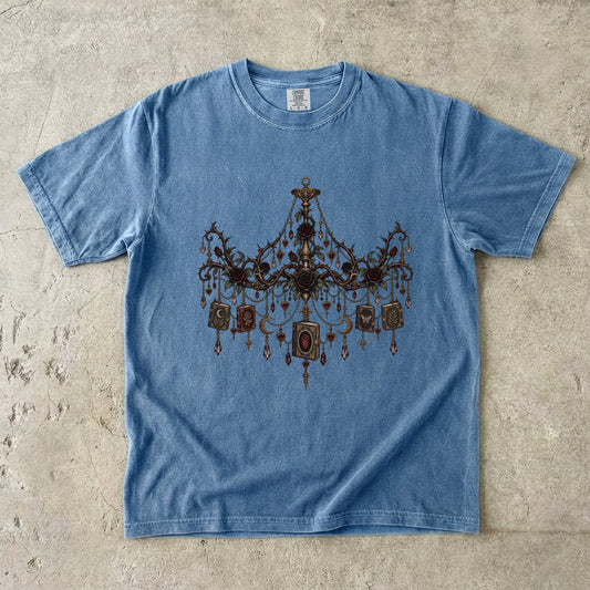 Gothic Book Lover Shirt, Dark Academia Reading Tee, Chandelier Book Shirt, Romantasy Reader Gift, Literary Rose T Shirt