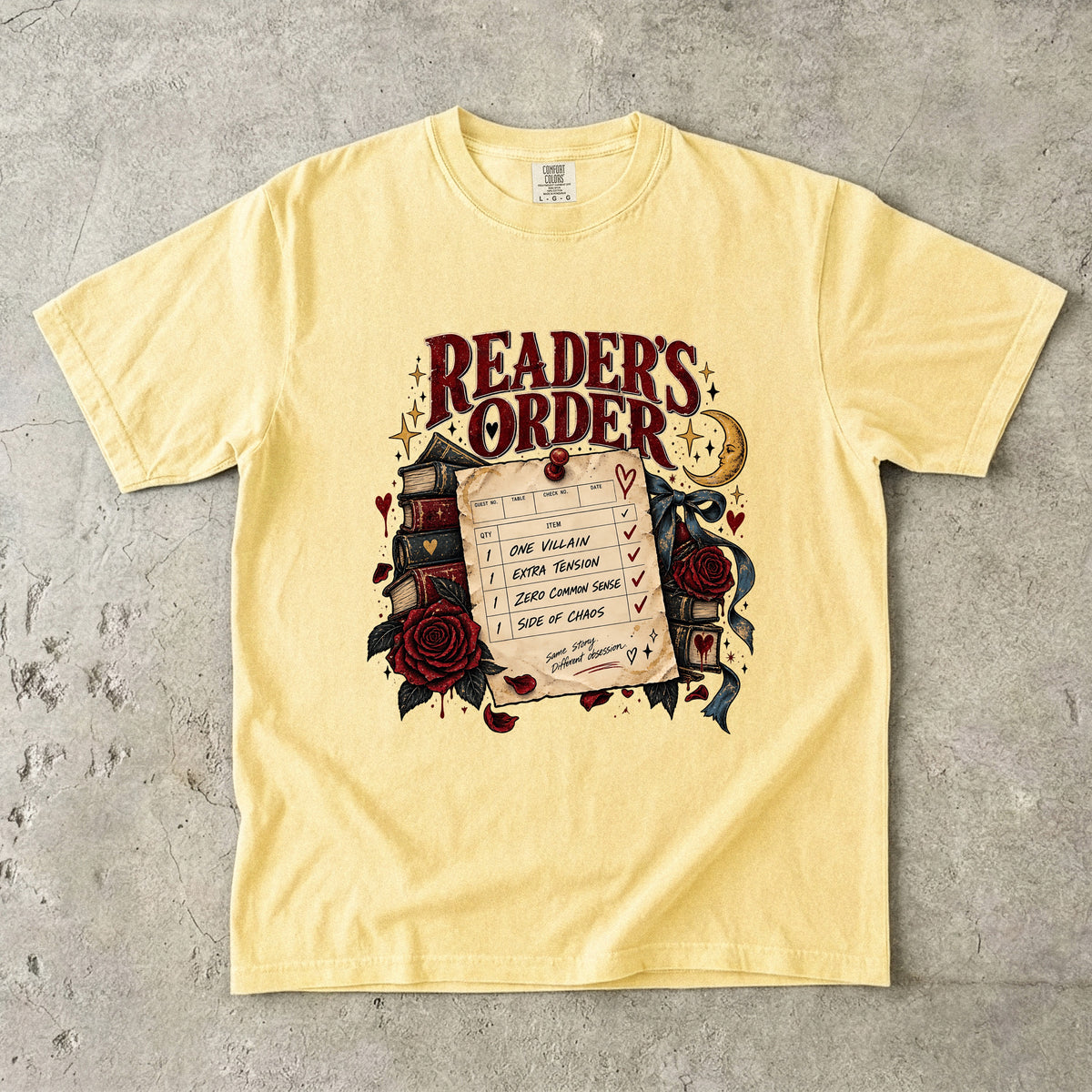 Readers Order Shirt, Funny Dark Romance Reader Tee, Book Lover Gift, Villain and Chaos Bookish Shirt, Comfort Colors