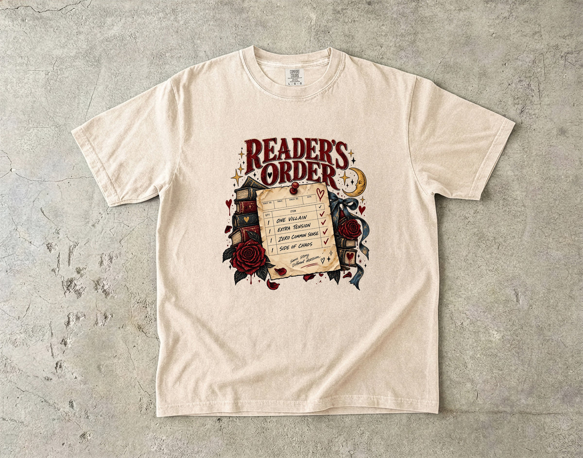 Readers Order Shirt, Funny Dark Romance Reader Tee, Book Lover Gift, Villain and Chaos Bookish Shirt, Comfort Colors