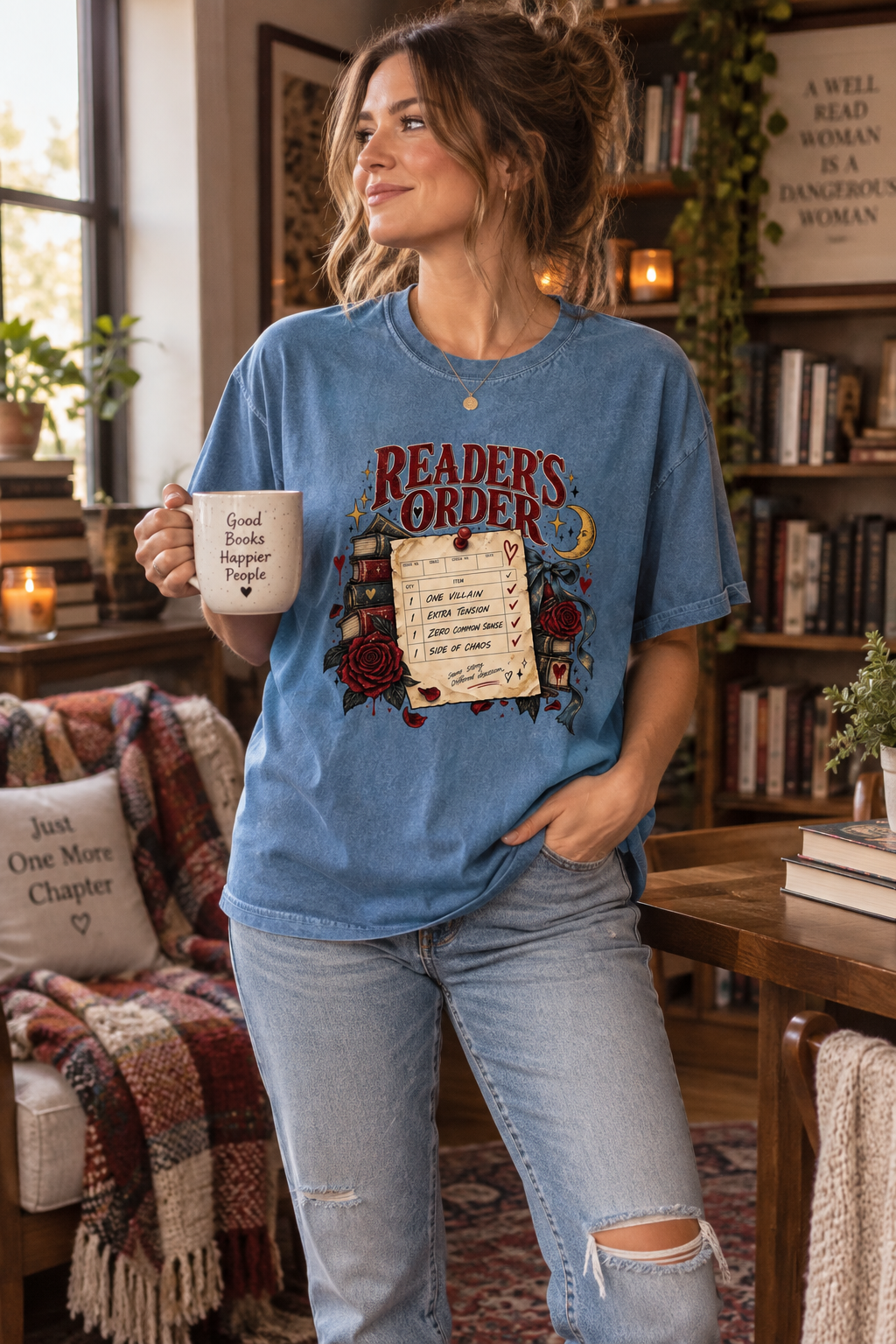Readers Order Shirt, Funny Dark Romance Reader Tee, Book Lover Gift, Villain and Chaos Bookish Shirt, Comfort Colors