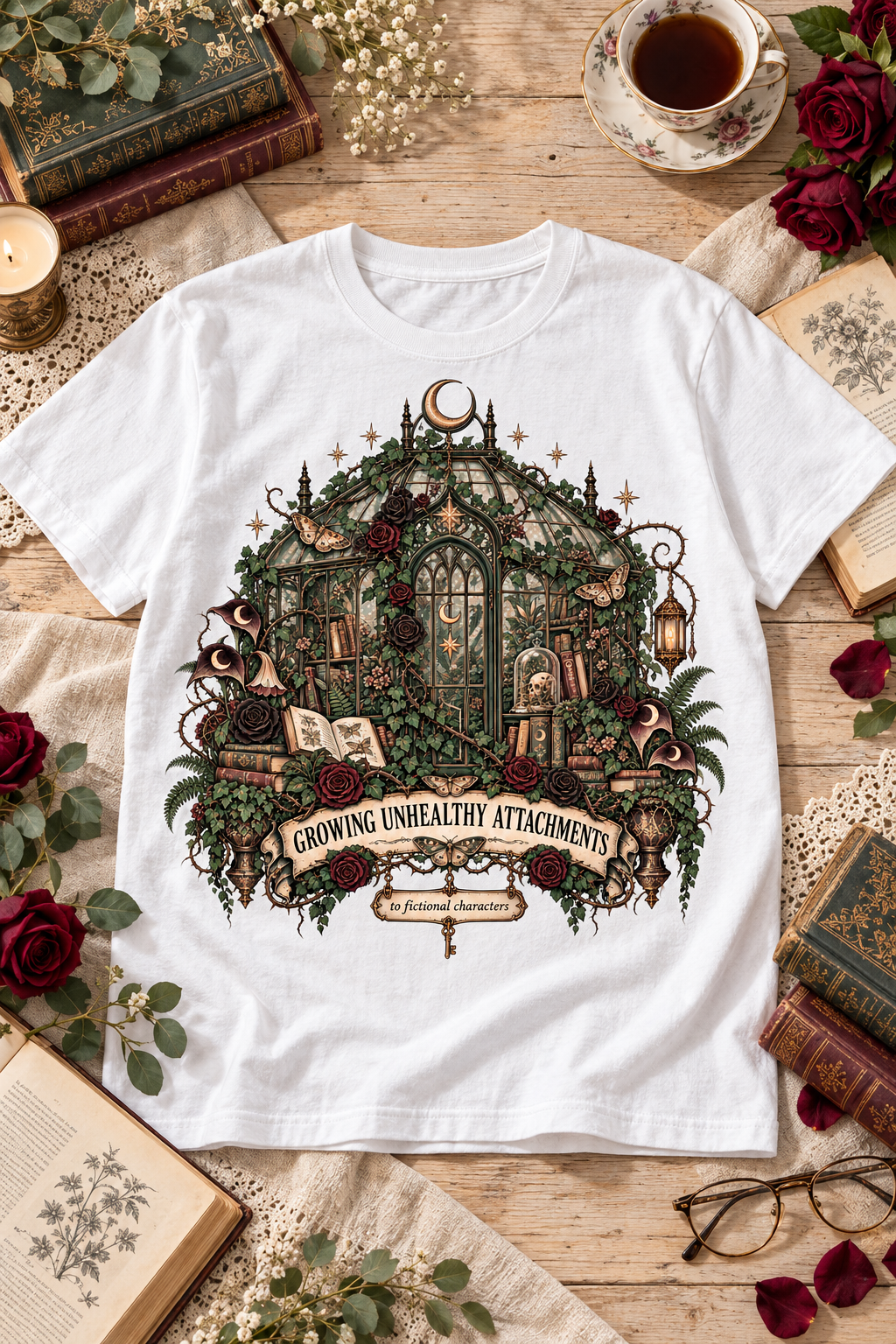 Growing Unhealthy Attachments Shirt, Fictional Character Book Lover Tee, Gothic Reader Gift, Romantasy Comfort Colors Shirt
