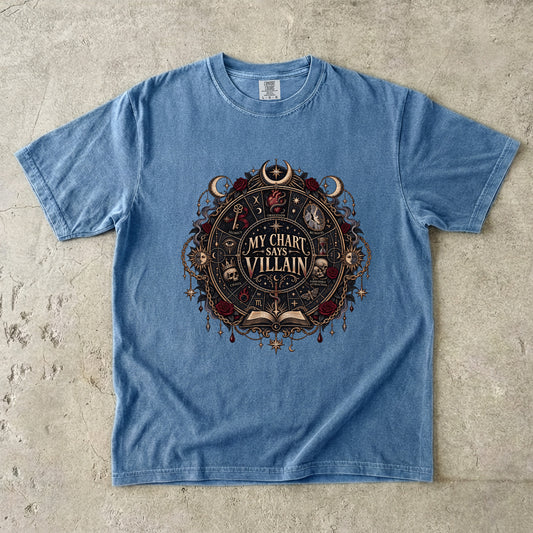 My Chart Says Villain Shirt, Dark Romance Reader Tee, Gothic Book Lover Gift, Comfort Colors Romantasy T Shirt