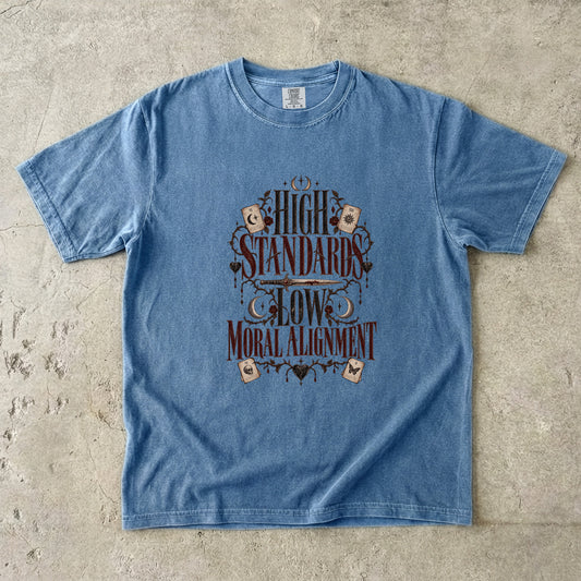 High Standards Low Moral Alignment Shirt, Dark Romance Reader Tee, Morally Gray Book Lover Gift, Comfort Colors T Shirt