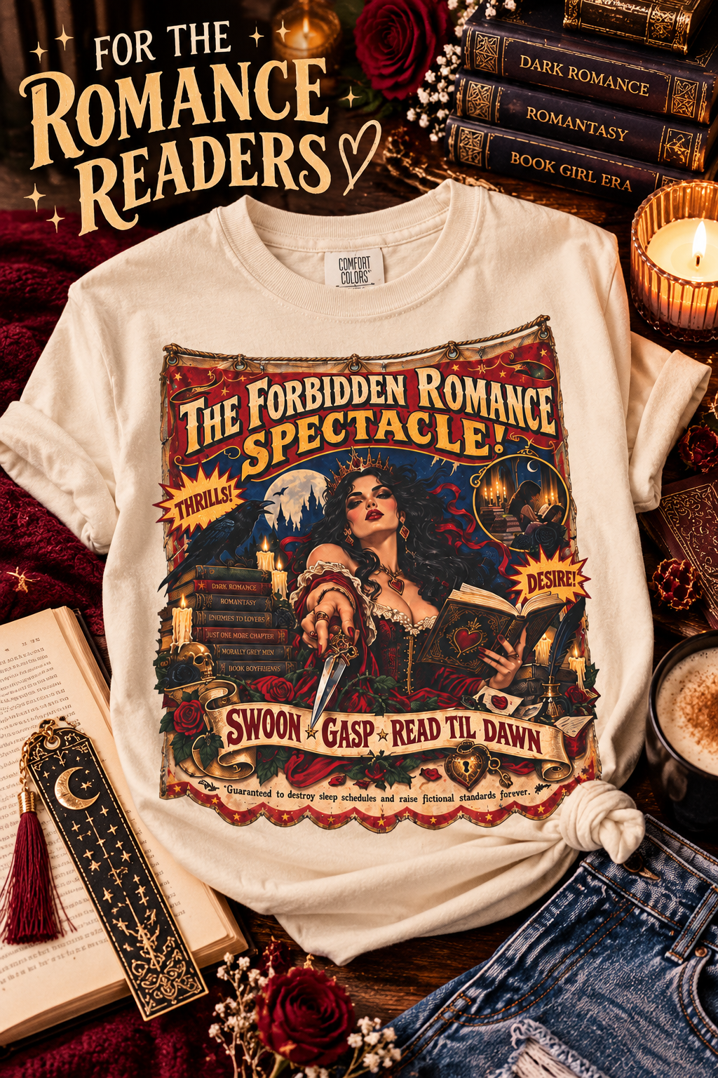 Carnival Circus Book Lover Tee, Romantasy Reader Shirt, Forbidden Romance Comfort Colors Tee, Bookish Gift