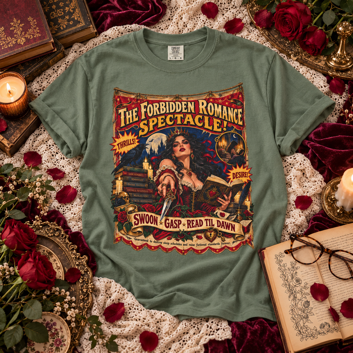 Carnival Circus Book Lover Tee, Romantasy Reader Shirt, Forbidden Romance Comfort Colors Tee, Bookish Gift