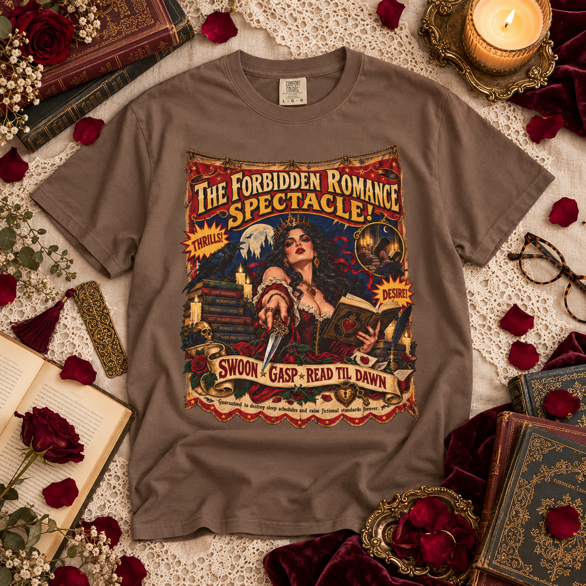 Carnival Circus Book Lover Tee, Romantasy Reader Shirt, Forbidden Romance Comfort Colors Tee, Bookish Gift