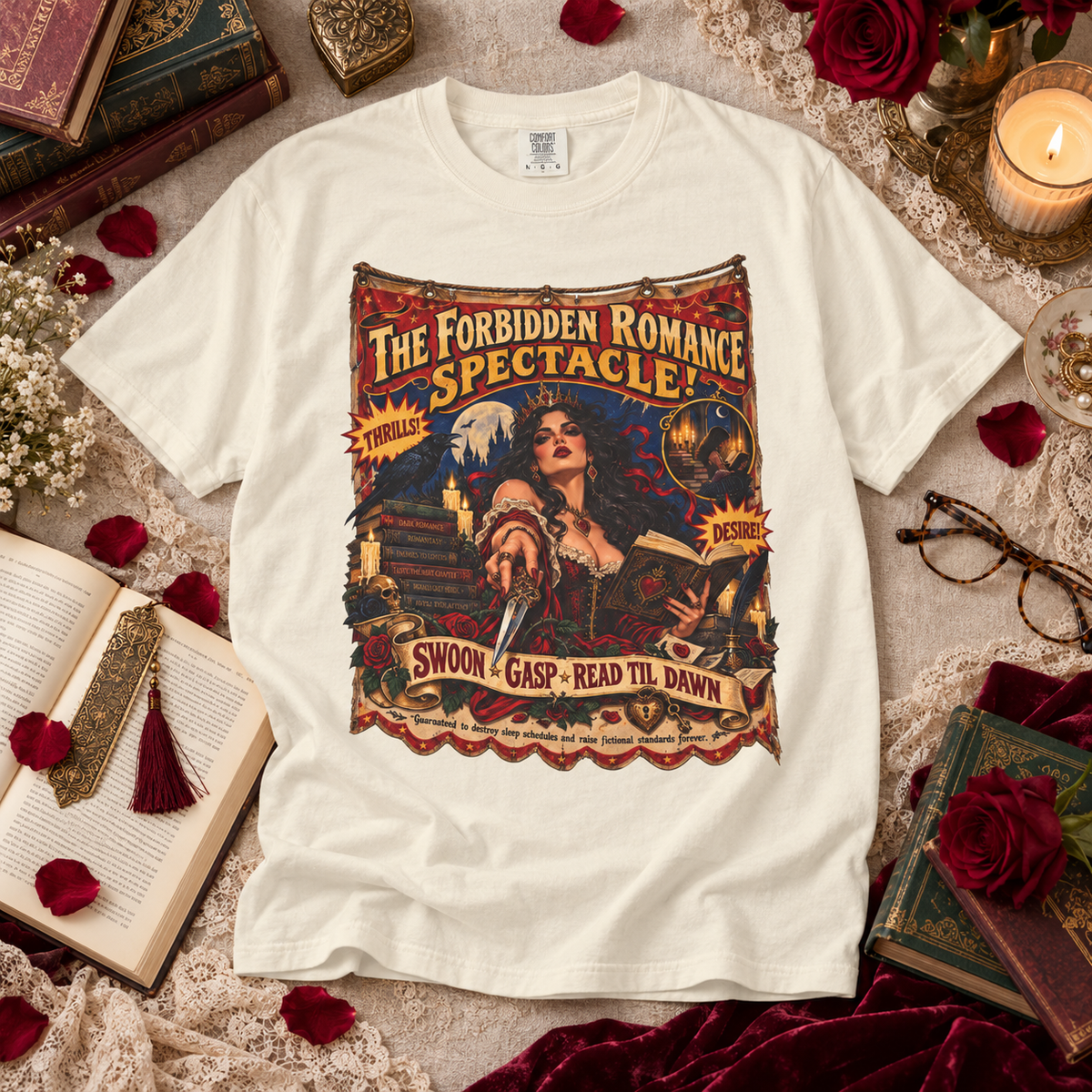 Carnival Circus Book Lover Tee, Romantasy Reader Shirt, Forbidden Romance Comfort Colors Tee, Bookish Gift
