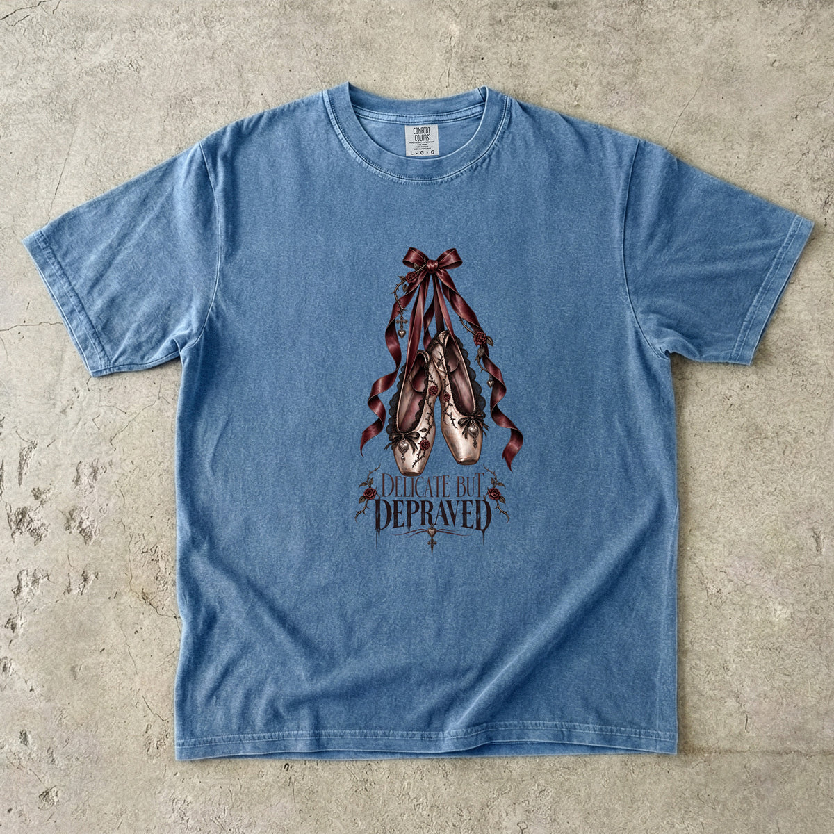 Delicate but Depraved Shirt, Dark Romance Book Lover Tee, Gothic Ballet Comfort Colors Shirt, BookTok Reader Gift