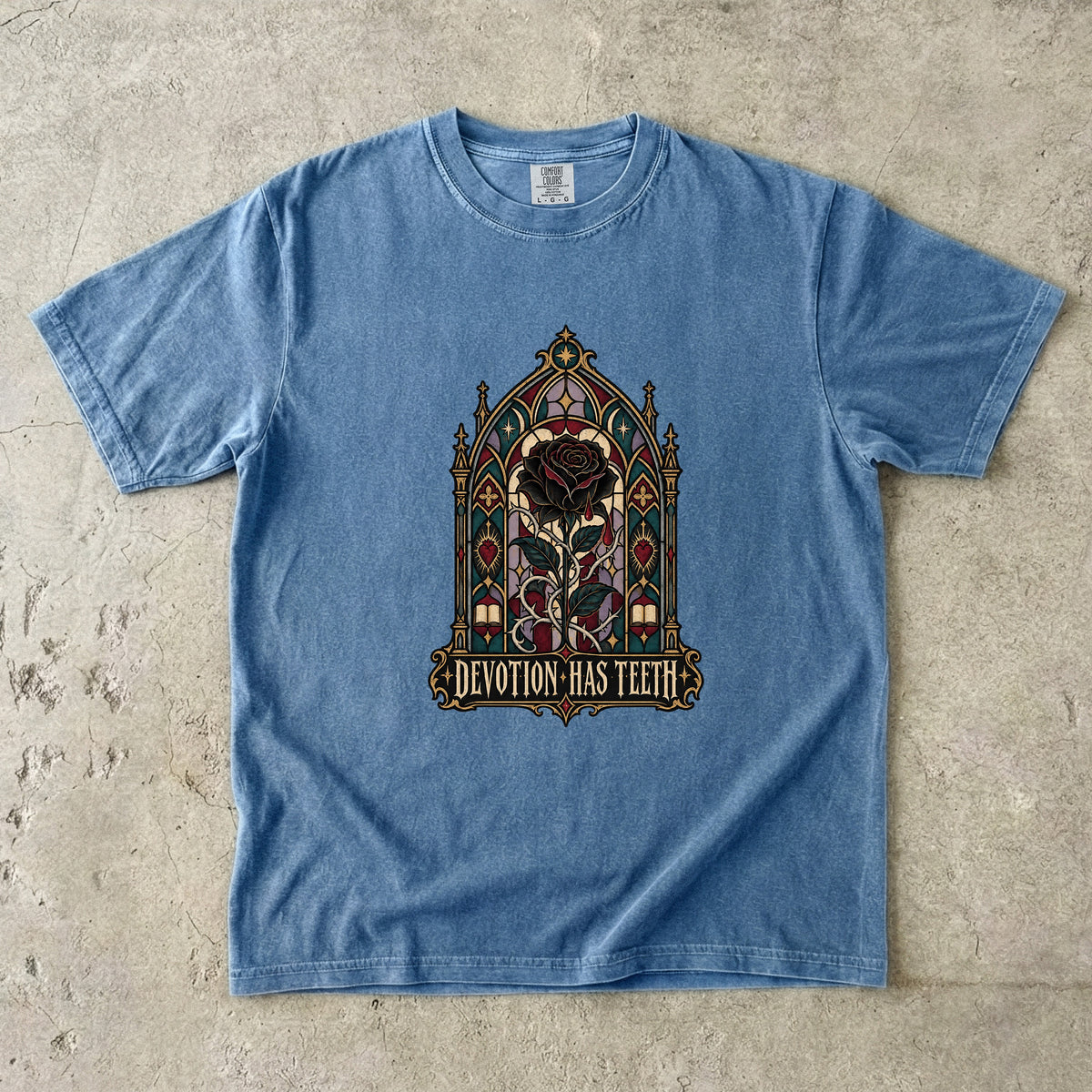 Devotion Has Teeth Shirt, Dark Romance Book Lover Tee, Gothic Rose Comfort Colors Shirt, Romantasy Reader Gift, BookTok T Shirt