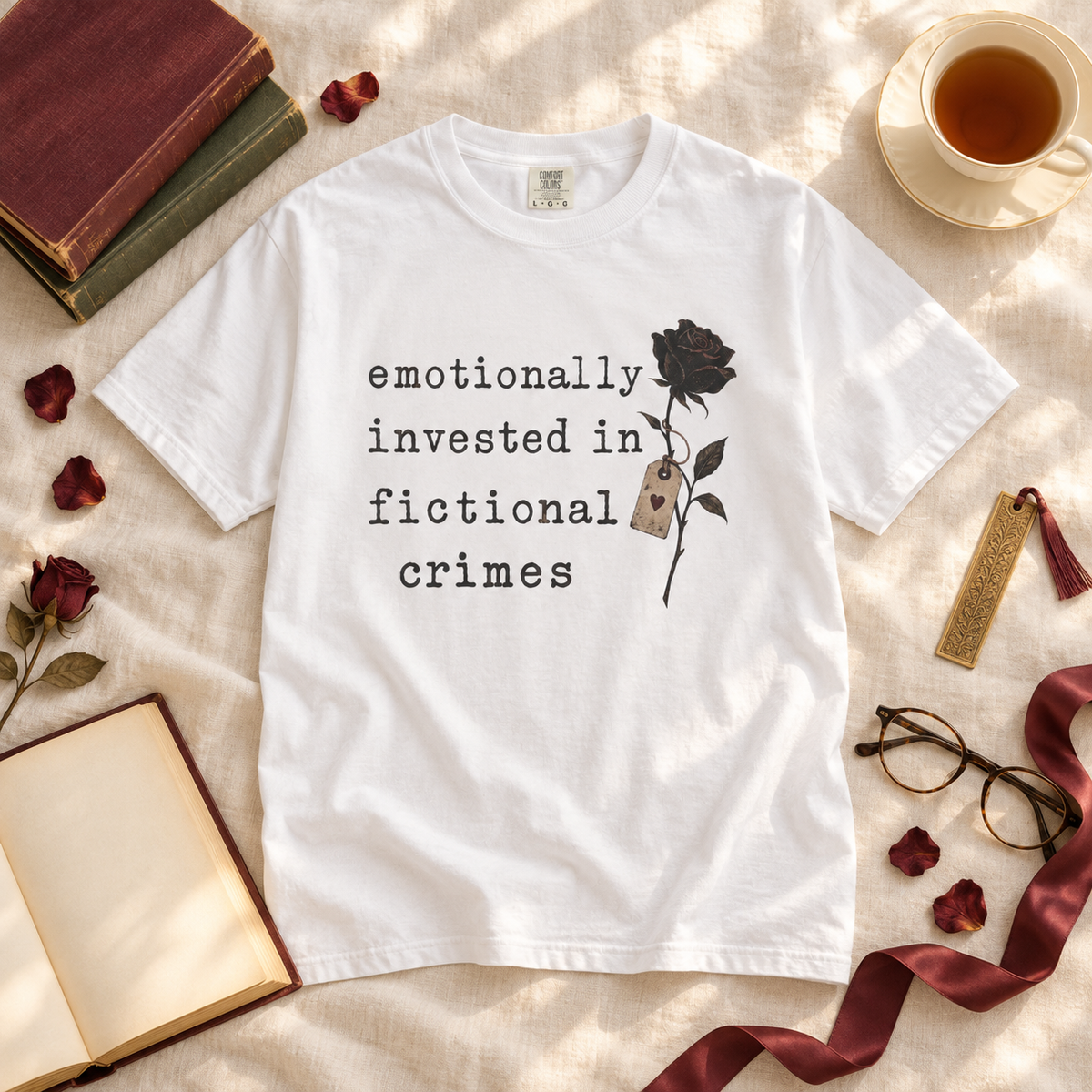 Emotionally Invested Shirt, Funny Book Lover Tee, Dark Romance Reader Gift, BookTok Comfort Colors T Shirt
