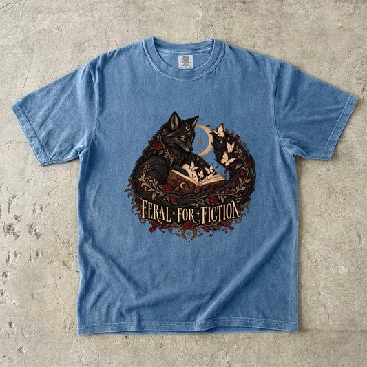 Feral for Fiction Shirt, Dark Romance Book Lover Tee, Gothic Fox Comfort Colors Shirt, Romantasy Reader Gift, BookTok T Shirt