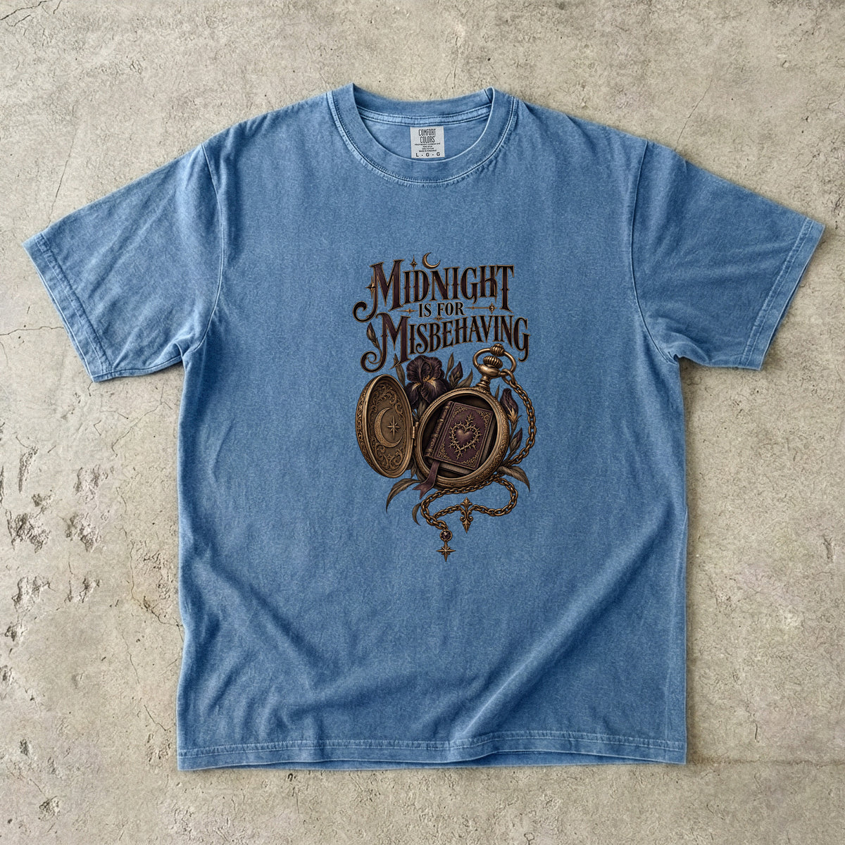 Midnight Is for Misbehaving Shirt, Dark Romance Book Lover Tee, Gothic Reader Gift, Comfort Colors Bookish T Shirt, BookTok Gift