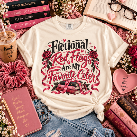 Fictional Red Flags Shirt, Dark Romance Book Lover Tee, Spicy Bookish Shirt, Morally Gray Men, Enemies to Lovers, Romance Reader Gift