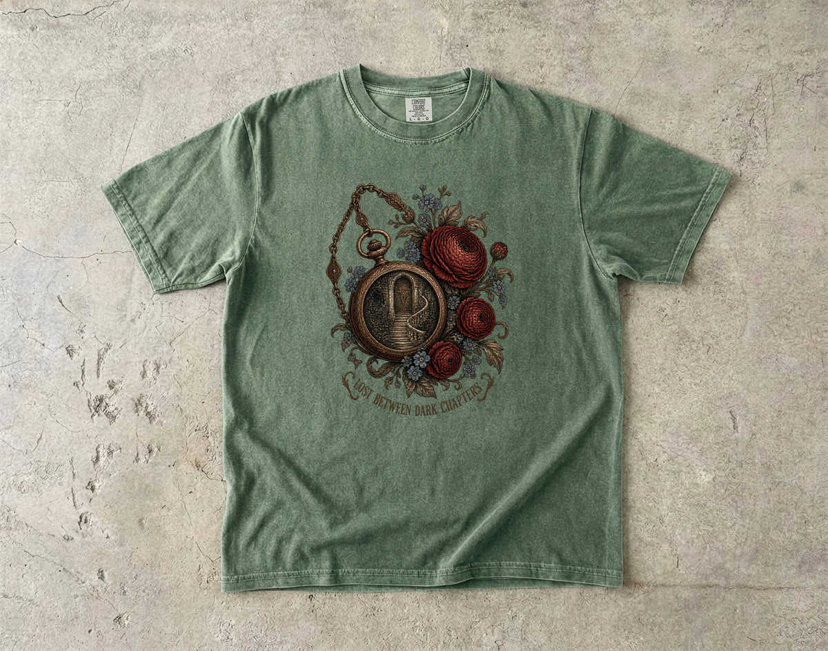 Lost Between Dark Chapters Shirt, Dark Romance Book Lover Tee, Gothic Reader Comfort Colors Shirt, Romantasy Gift