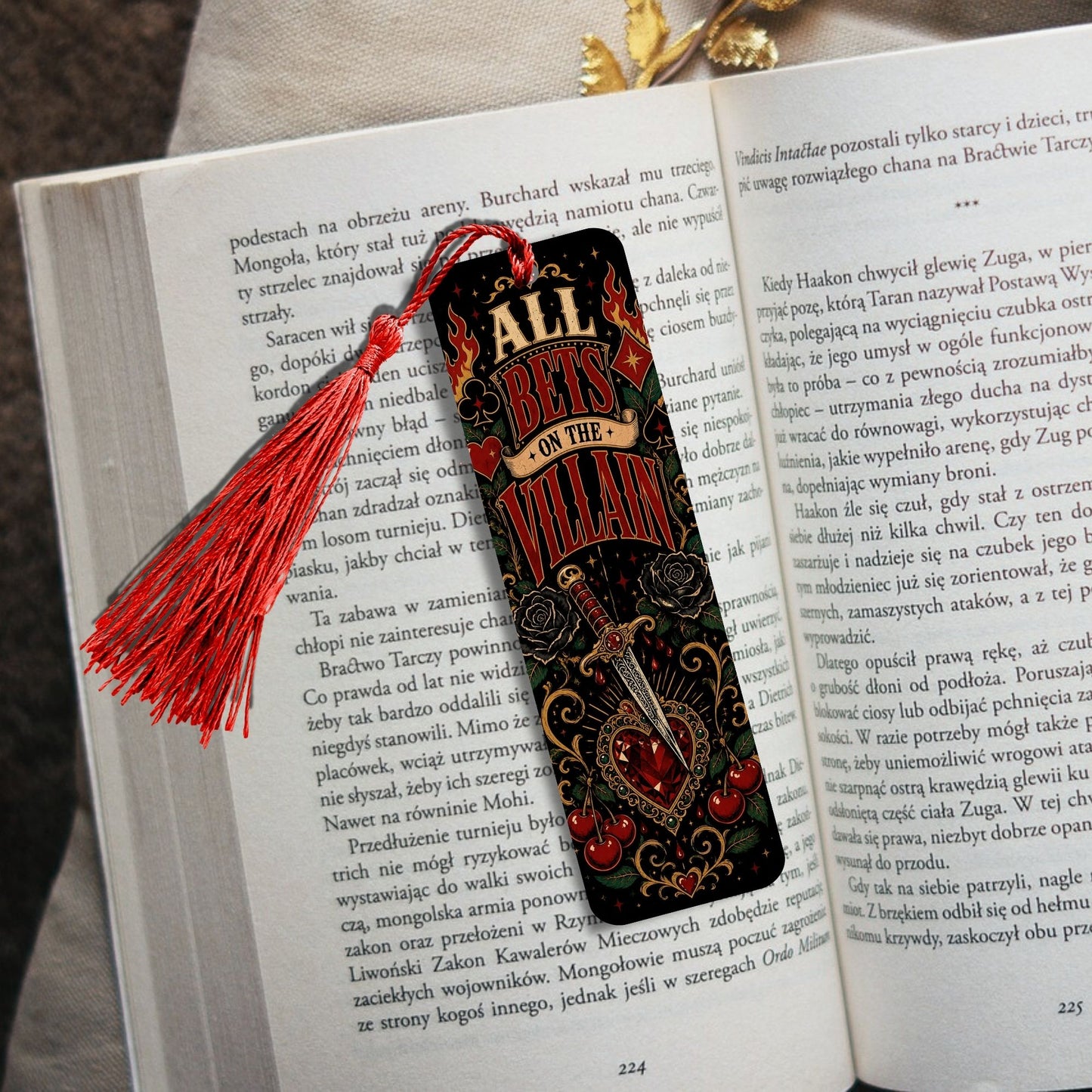 All Bets on the Villain Metal Bookmark, Dark Romance Bookmark, Book Lover Gift, Romantasy Reader Accessory