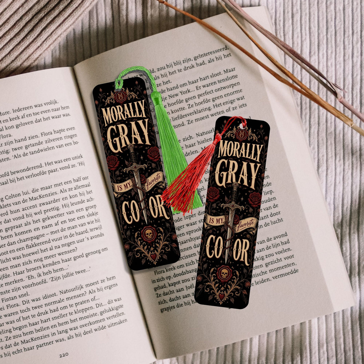 Morally Gray Is My Favorite Color Metal Bookmark, Dark Romance Reader Bookmark, Gothic Book Lover Gift