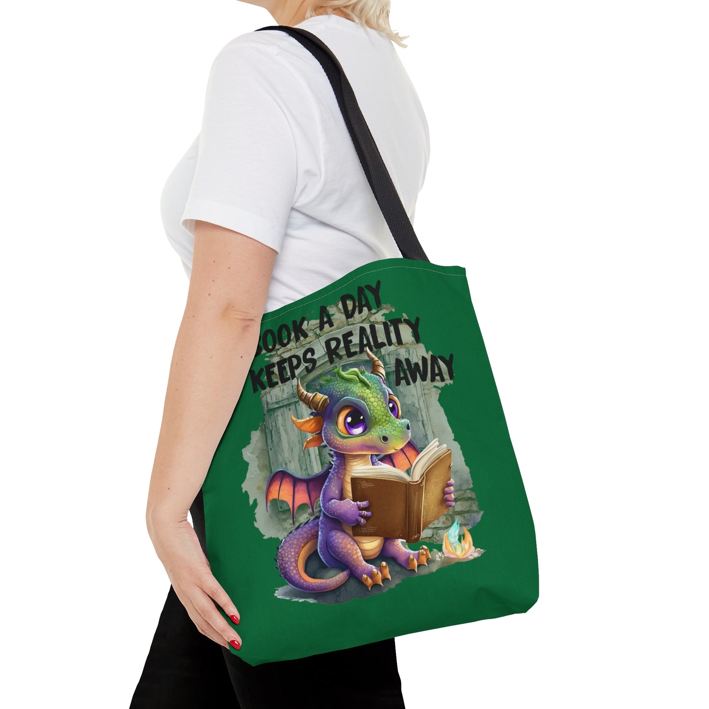 Keep Reality Away Dragon Library Tote Bag