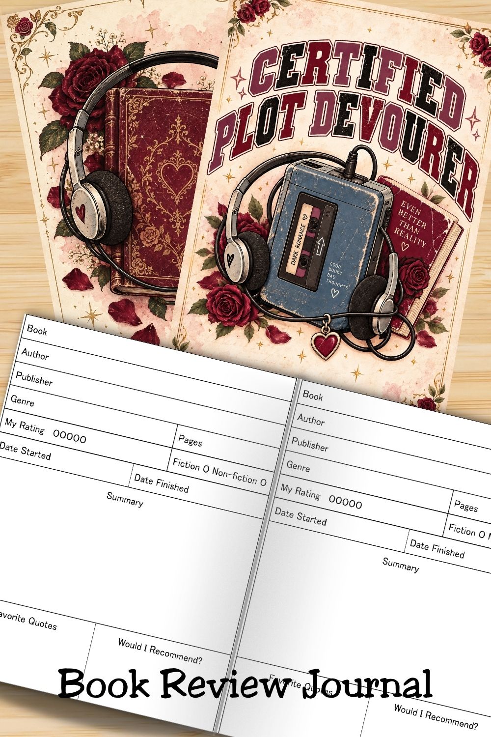 Certified Plot Devourer Book Review Journal – Reading Log for Romance and Fantasy Readers