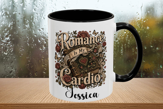 Romance Is My Cardio Mug, Vintage Book Lover Coffee Mug, Cottagecore Reader Cup, Romance Reader Gift, BookTok Mu