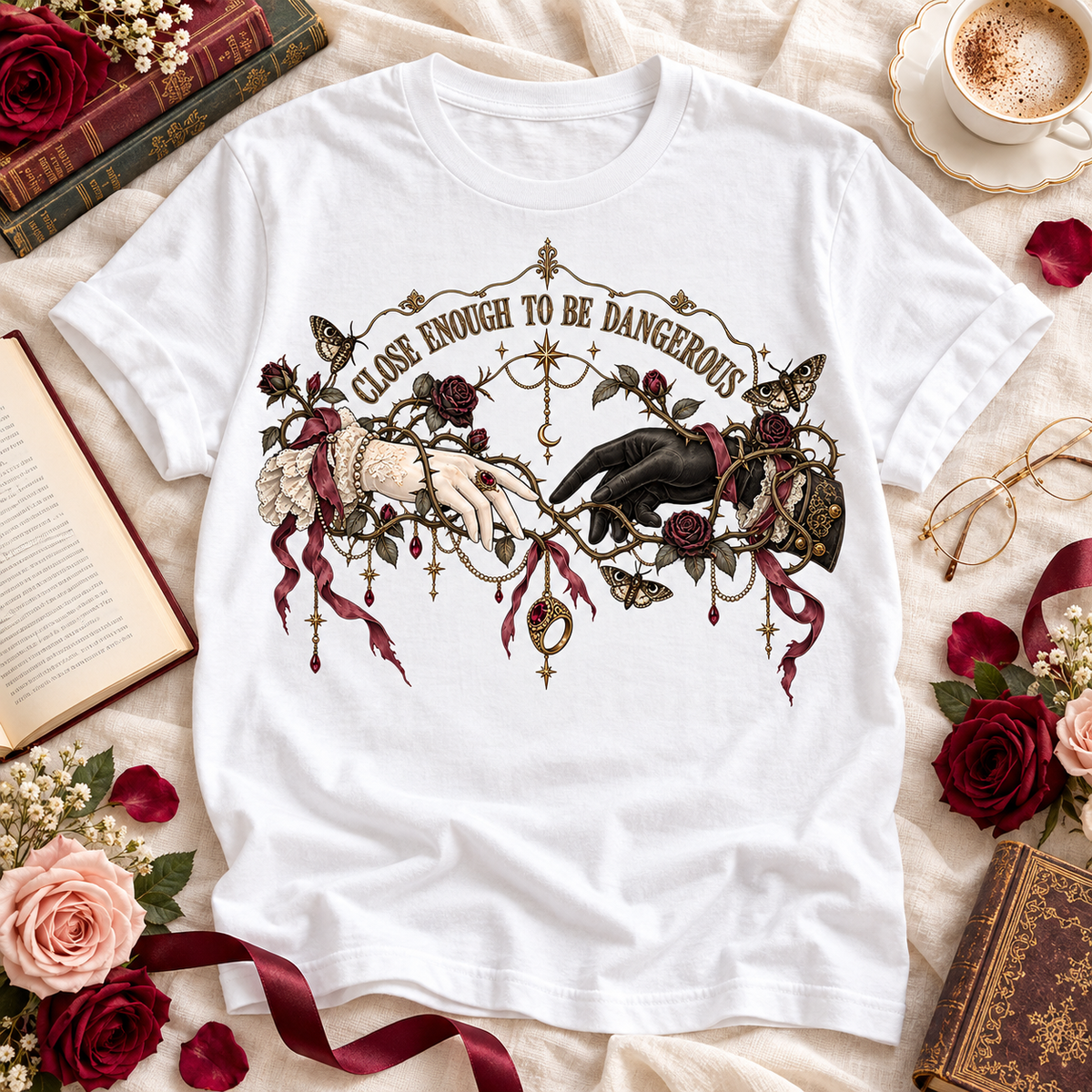 Close Enough to Be Dangerous Shirt, Dark Romance Reader Tee, Gothic Book Lover Gift, Forbidden Romance Shirt, Book Club T Shirt