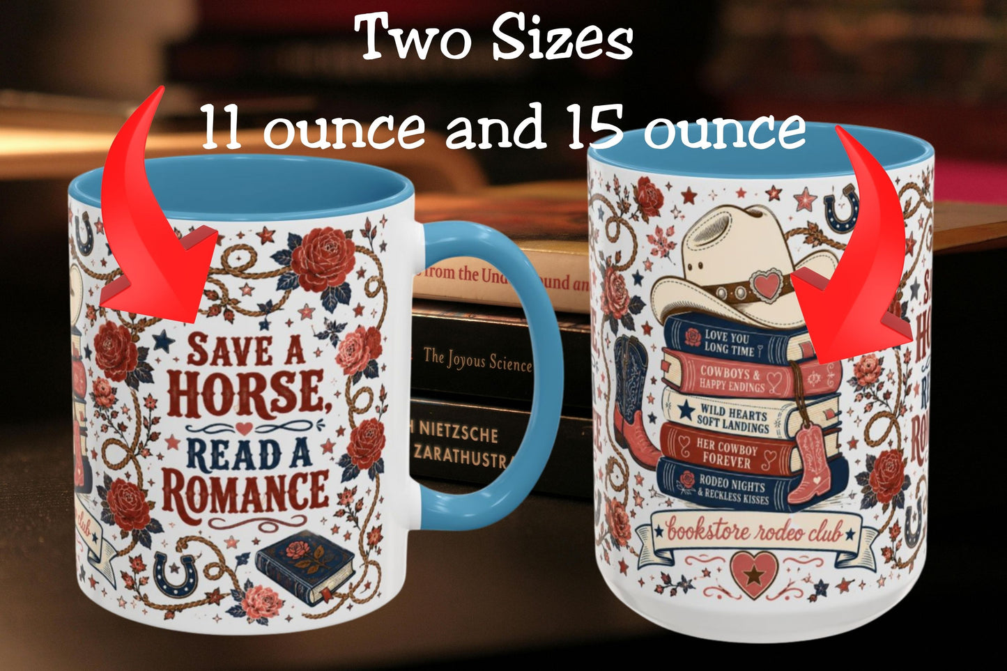 Save a Horse Read a Romance Mug | Western Romance Reader Coffee Mug | Cowboy Book Lover Mug | BookTok Gift | Bookstore Rodeo Club Cup
