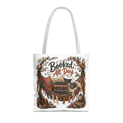 Booked All Day Tote Bag, Book Lover Tote, Reading Book Bag, BookTok Gift, Cozy Literary Tote, Romance Reader Bag