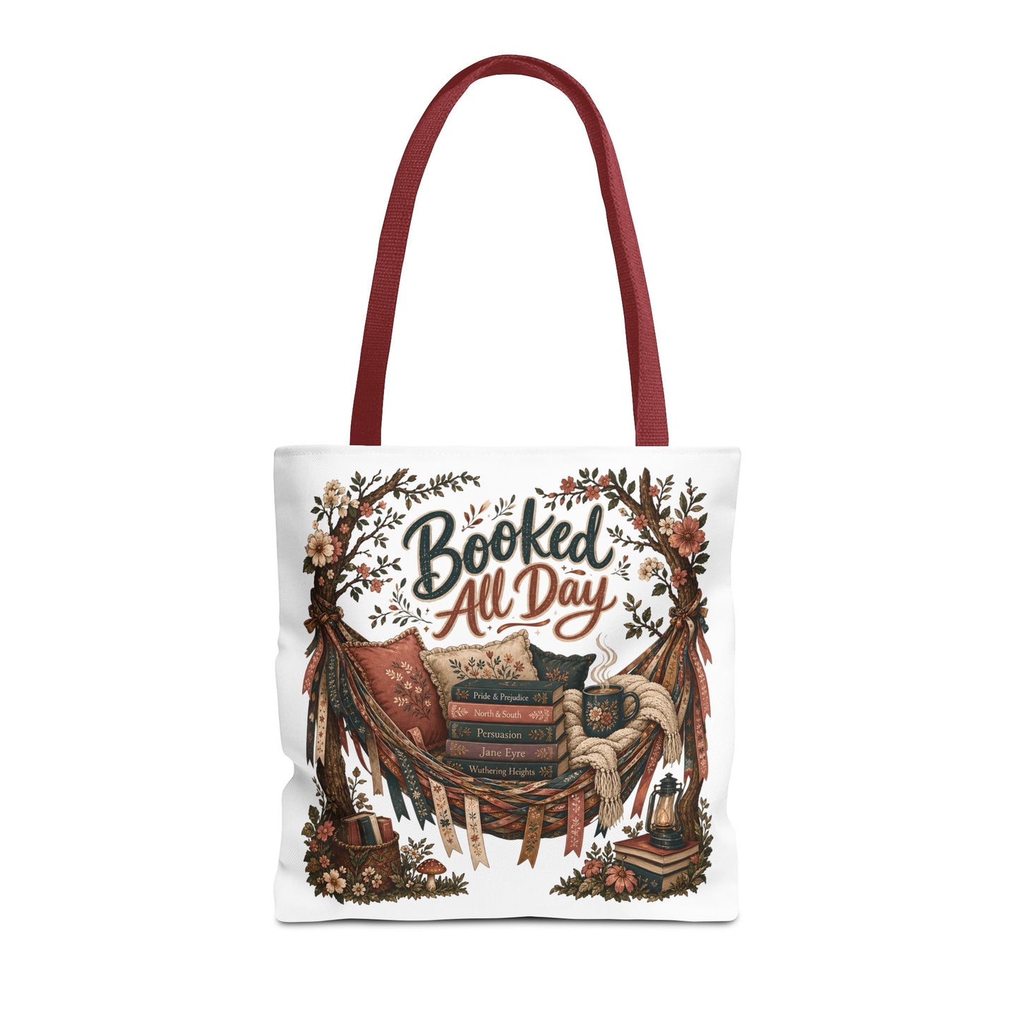 Booked All Day Tote Bag, Book Lover Tote, Reading Book Bag, BookTok Gift, Cozy Literary Tote, Romance Reader Bag