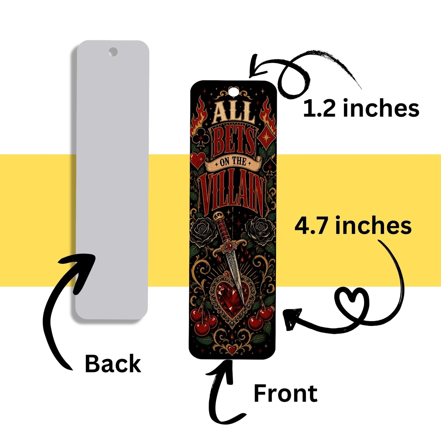 All Bets on the Villain Metal Bookmark, Dark Romance Bookmark, Book Lover Gift, Romantasy Reader Accessory