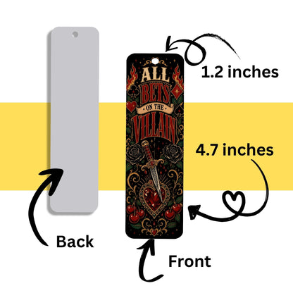 All Bets on the Villain Metal Bookmark, Dark Romance Bookmark, Book Lover Gift, Romantasy Reader Accessory