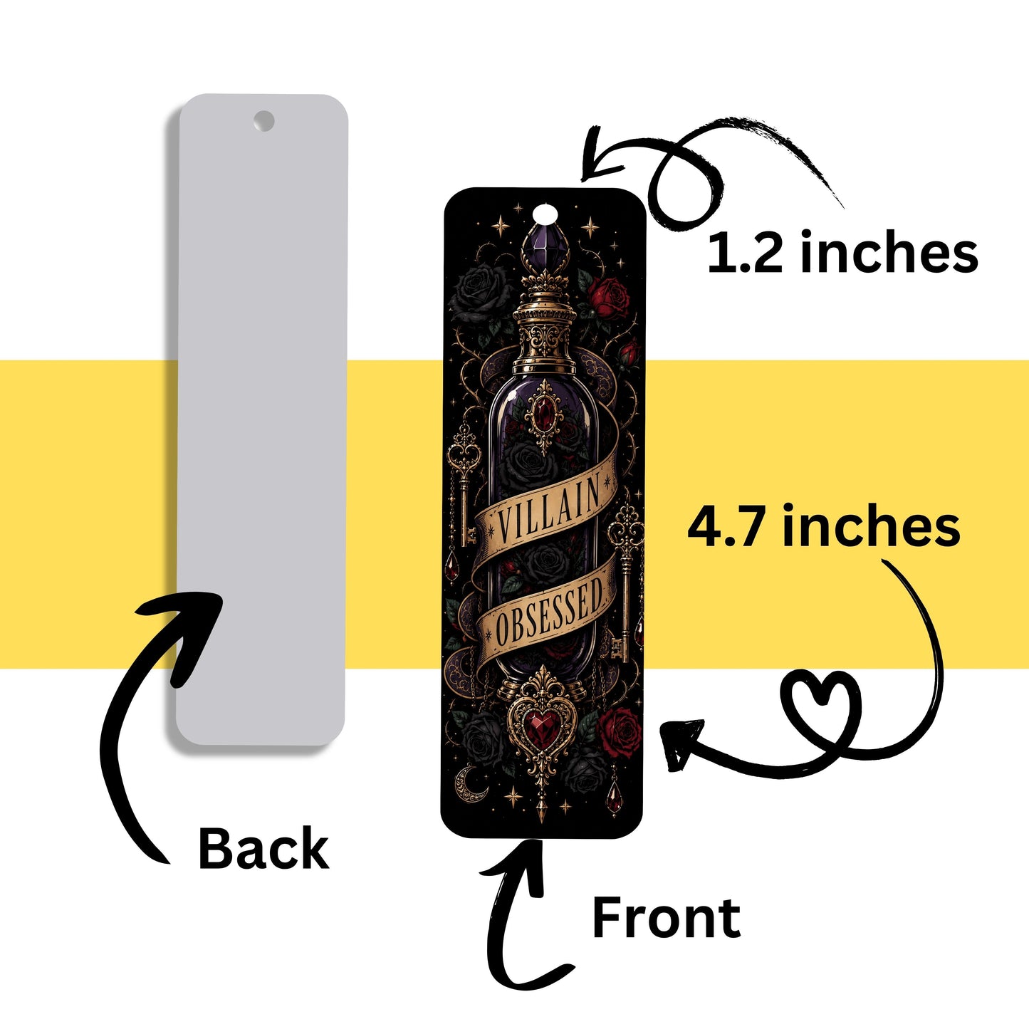 Villain Obsessed Bookmark, Dark Romance Metal Bookmark, Romantasy Reader Gift, Morally Gray Book Lover Bookmark