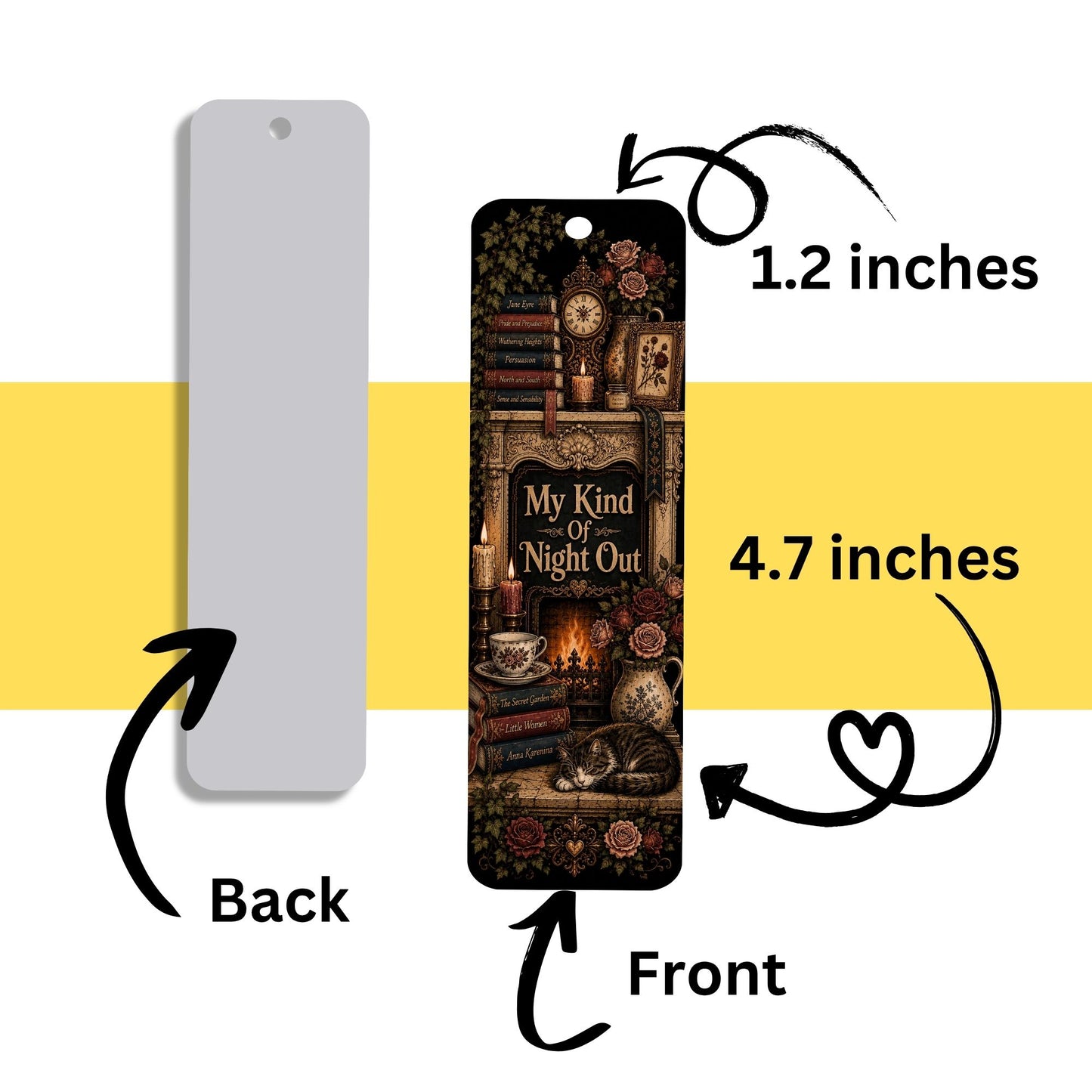 My Kind of Night Out Bookmark, Book Lover Metal Bookmark, Cozy Reading Gift, Vintage Literary Bookmark, Gift for Readers