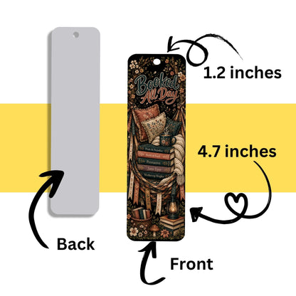 Booked All Day Metal Bookmark, Book Lover Bookmark, Reading Gift, BookTok Bookmark, Literary Book Accessory