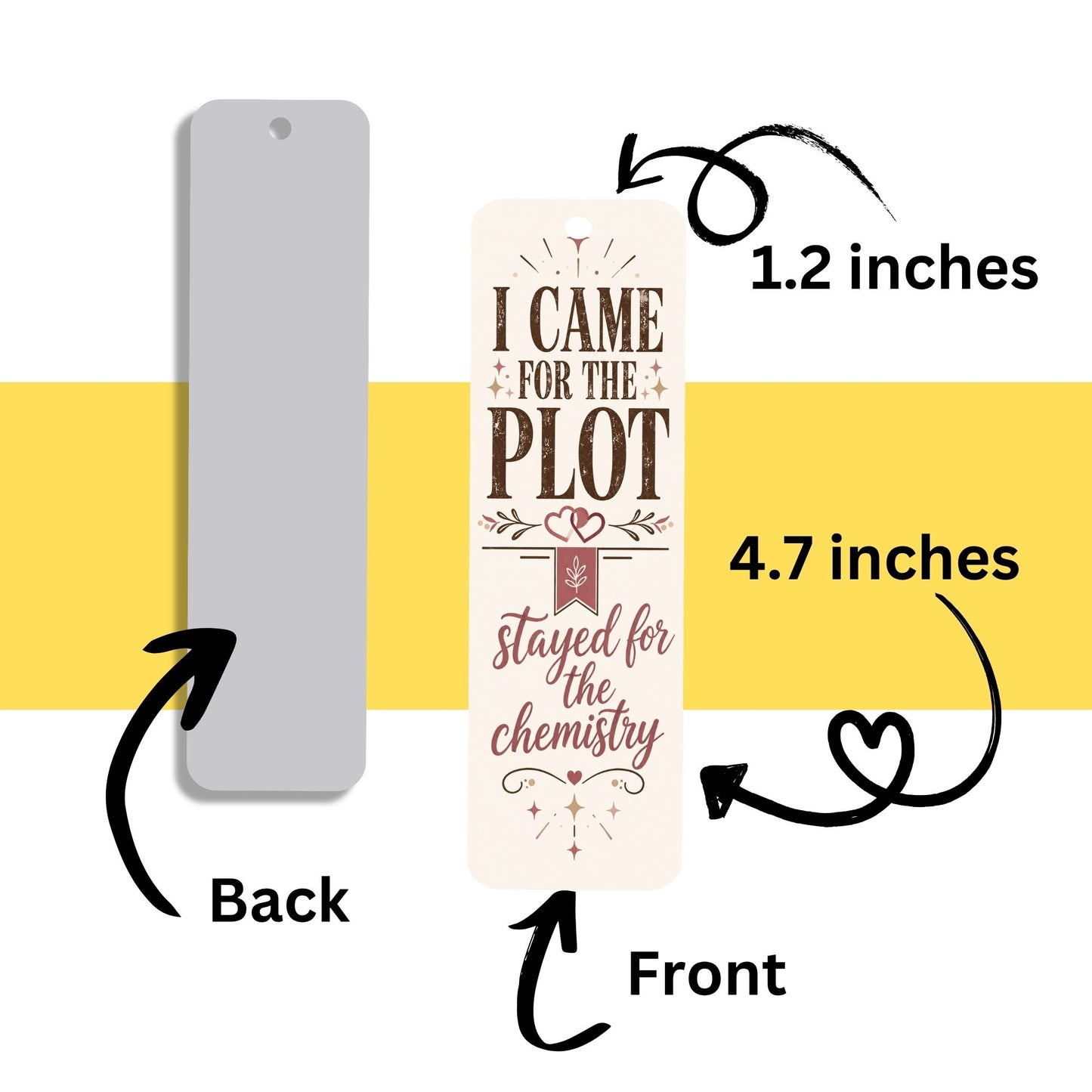 Romance Reader Bookmark, I Came for the Plot Stayed for the Chemistry, Book Lover Gift, Bookish Bookmark, Romance Book Gift