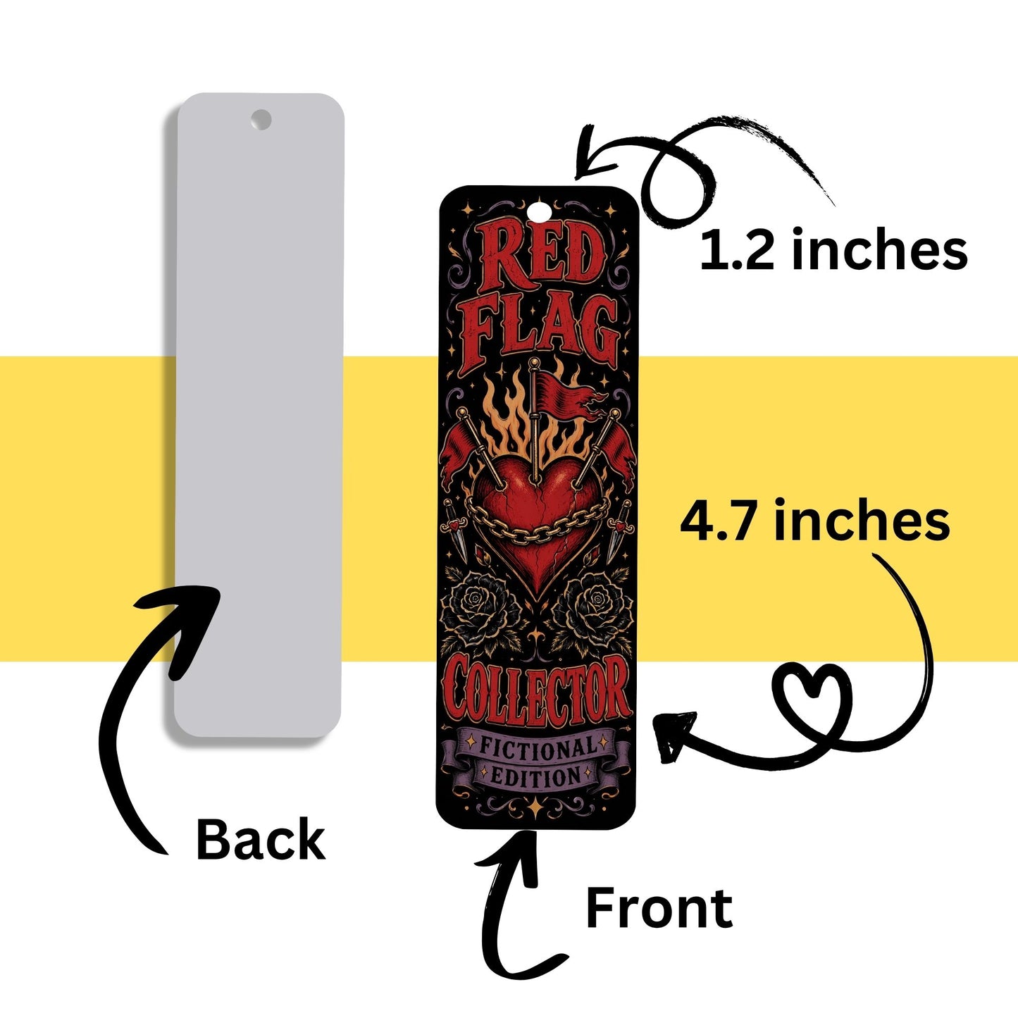 Red Flag Collector Bookmark, Fictional Edition Metal Bookmark, Dark Romance Reader Gift, Book Lover Bookmark