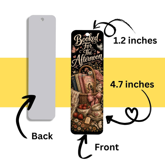 Booked for the Afternoon Metal Bookmark, Romance Reader Bookmark, Book Lover Gift, BookTok Bookmark with Tassel, Cottagecore Reader Gift