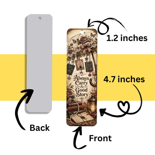 Always Carry a Good Story Metal Bookmark, Book Lover Bookmark, Romance Reader Gift, BookTok Bookmark, Literary Reading Accessory